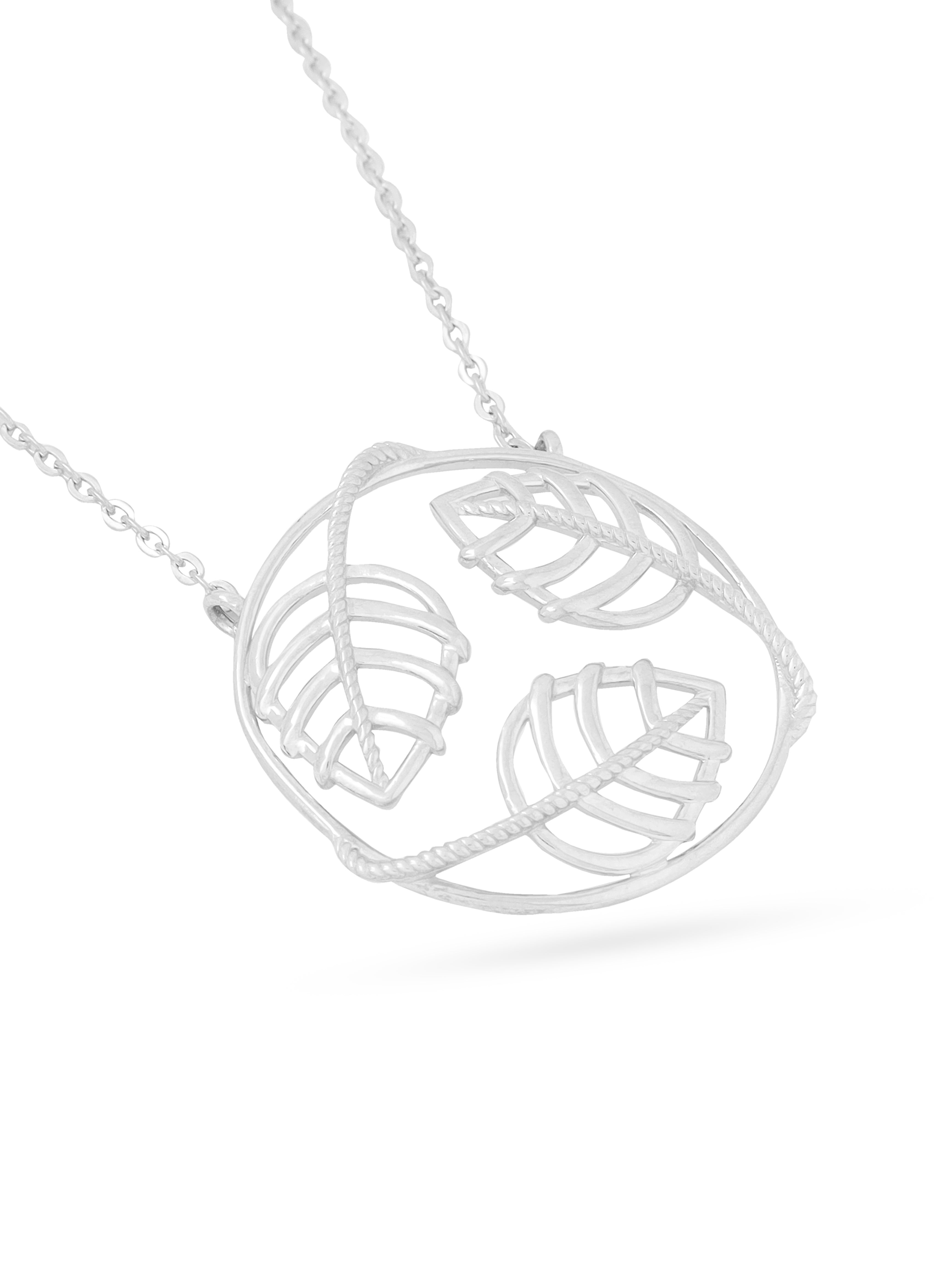 Lumina Rhodium Plated Jali 925 Sterling Silver Pendant For Women