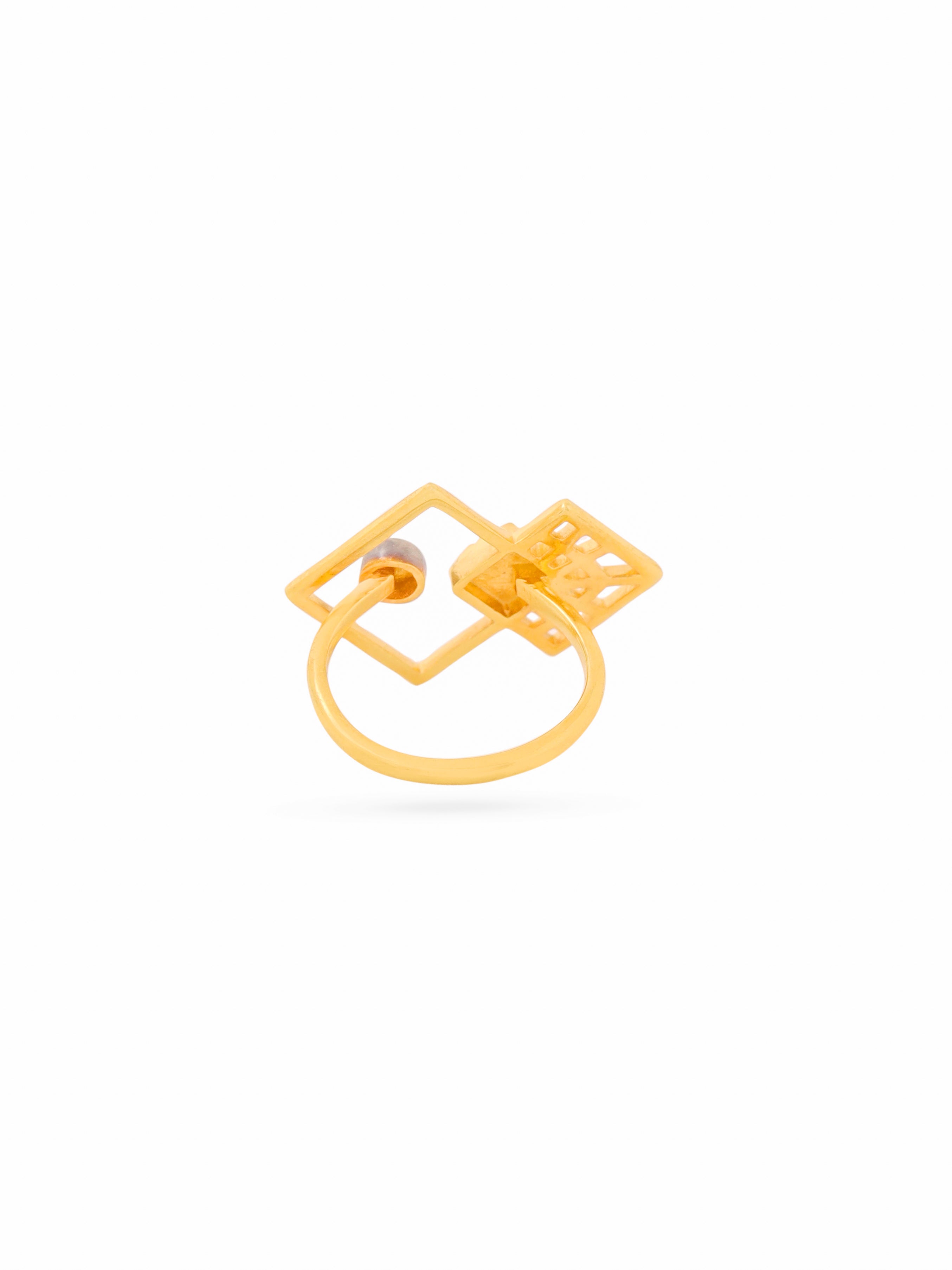 24K Gold Plated Geometric Lumina Collection Ring