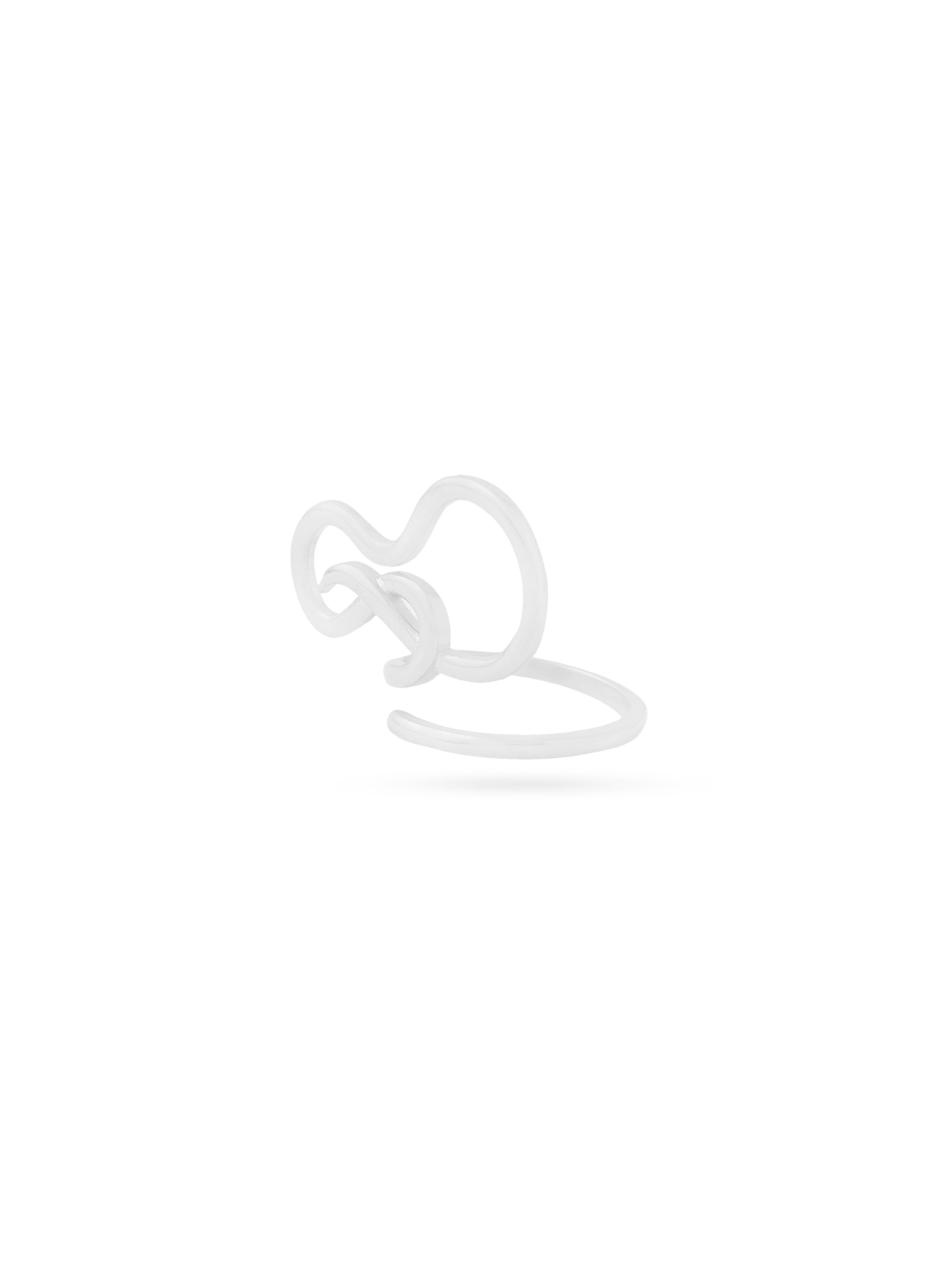 Rhodium Plated Nature's Fold Lumina 925 Sterling Silver Ring For Women