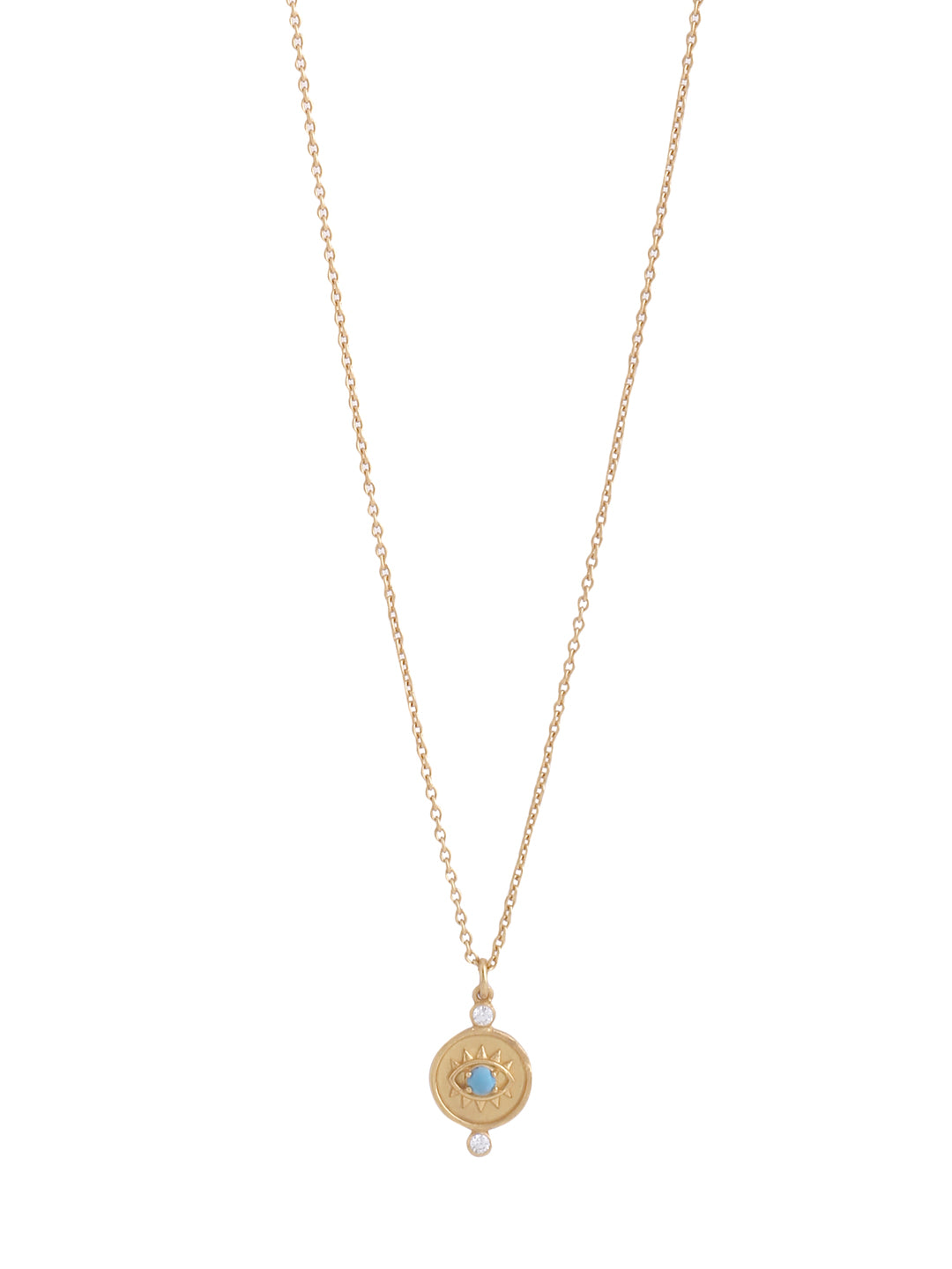 24K Plating Gold Evil Eye Good Luck Charm 925 Sterling Silver Pendant For Women