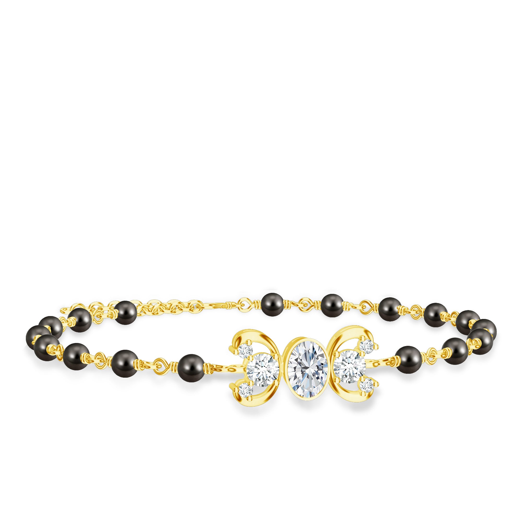 Beads Sacred Circle Mangalayam 925 Sterling Silver Bracelet For Women