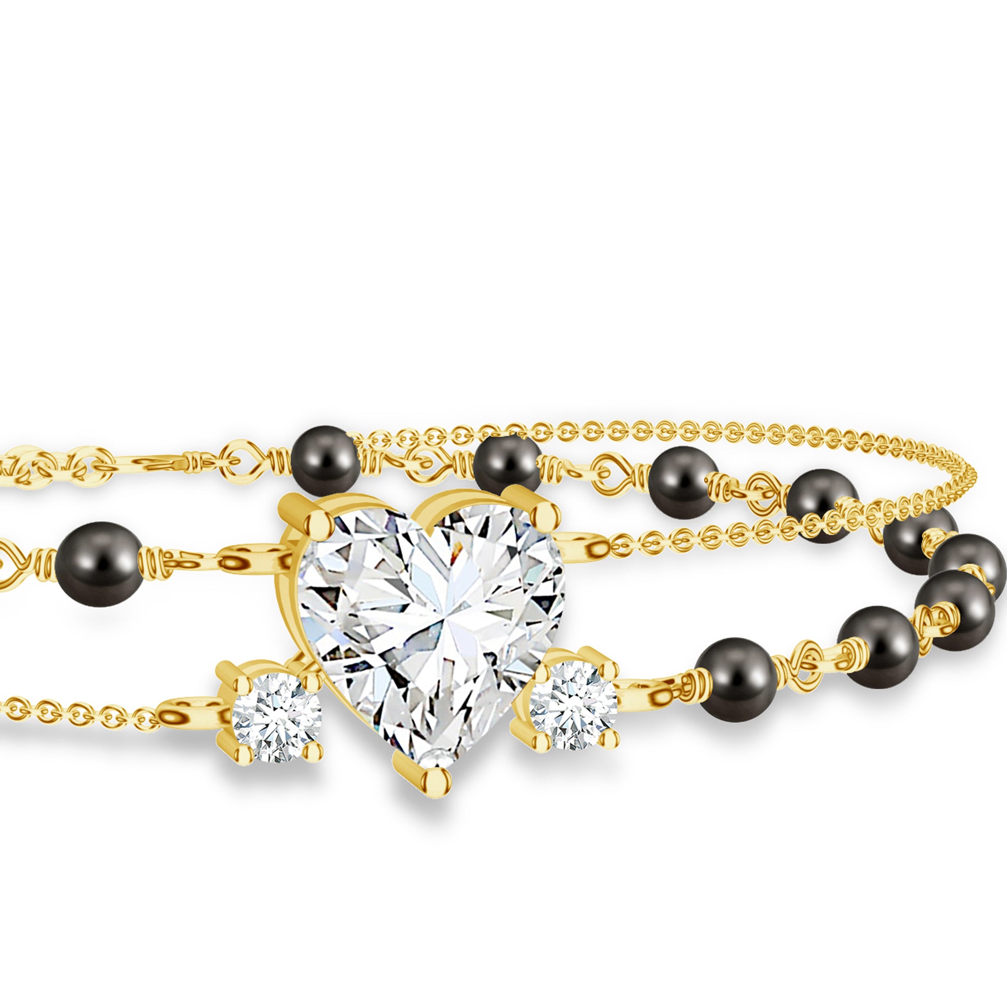 Moissanite Charm 925 Sterling Silver Beads Bracelet For Women
