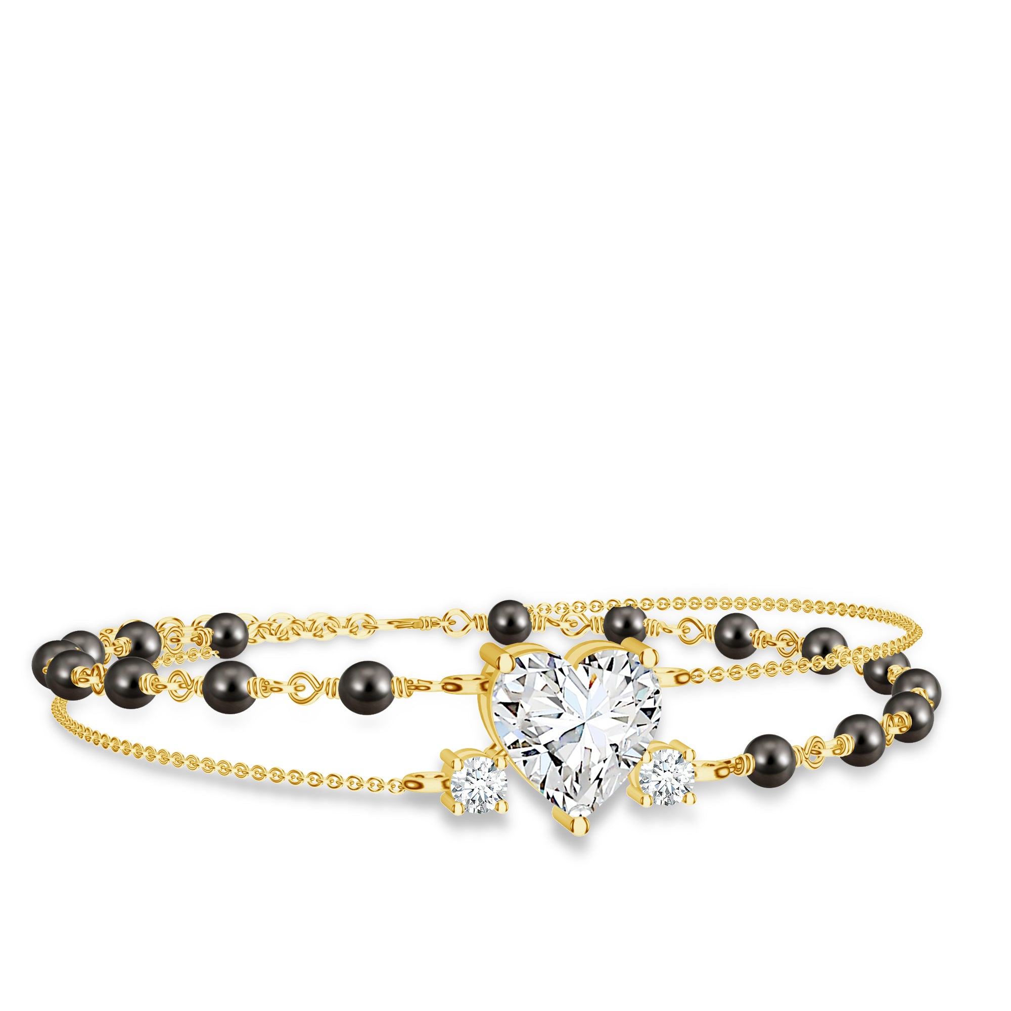 Moissanite Charm 925 Sterling Silver Beads Bracelet For Women