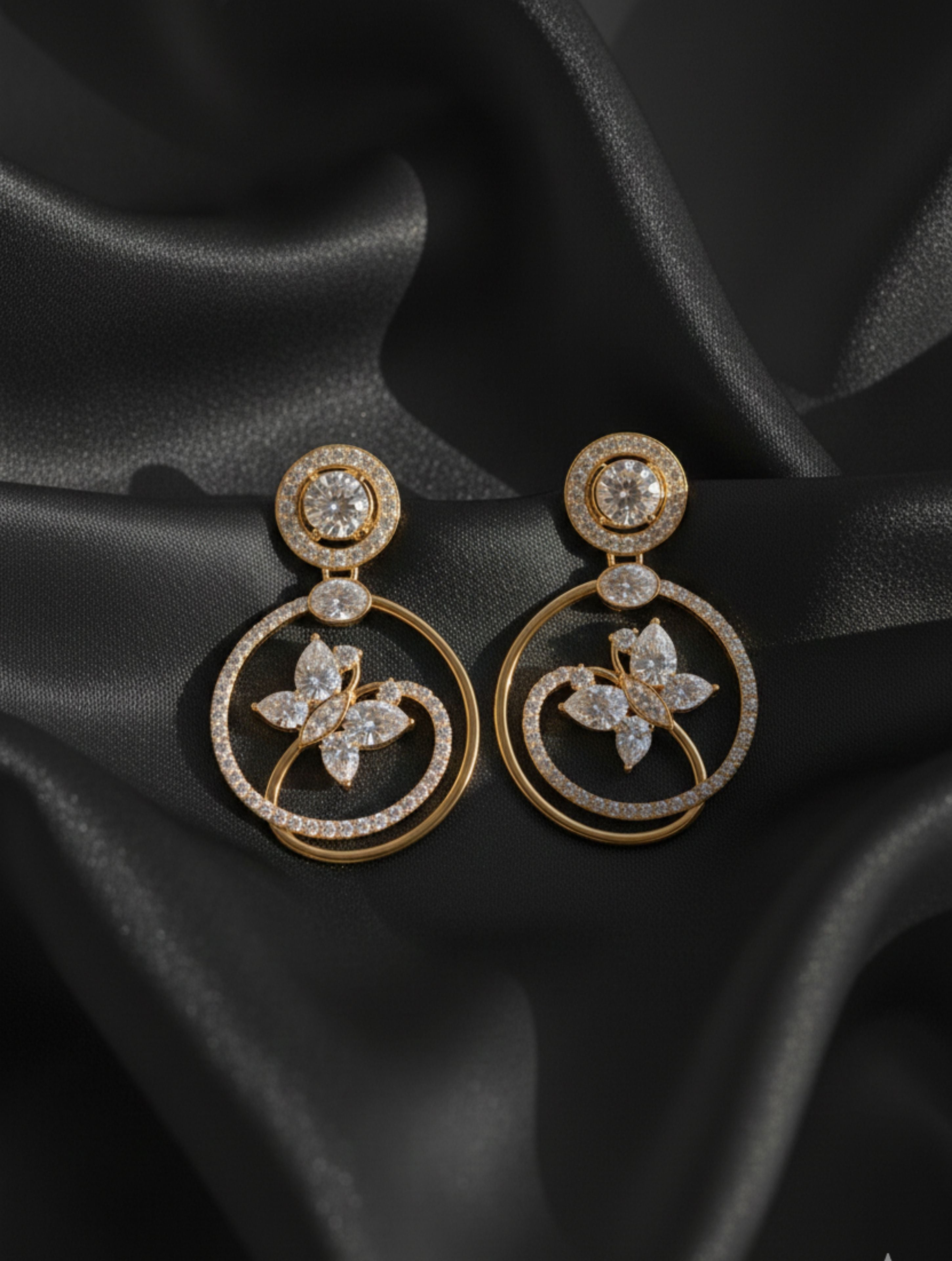 Moissanite Starry Night Mangalayam Elegant Radiance 925 Sterling Silver Earrings For Women