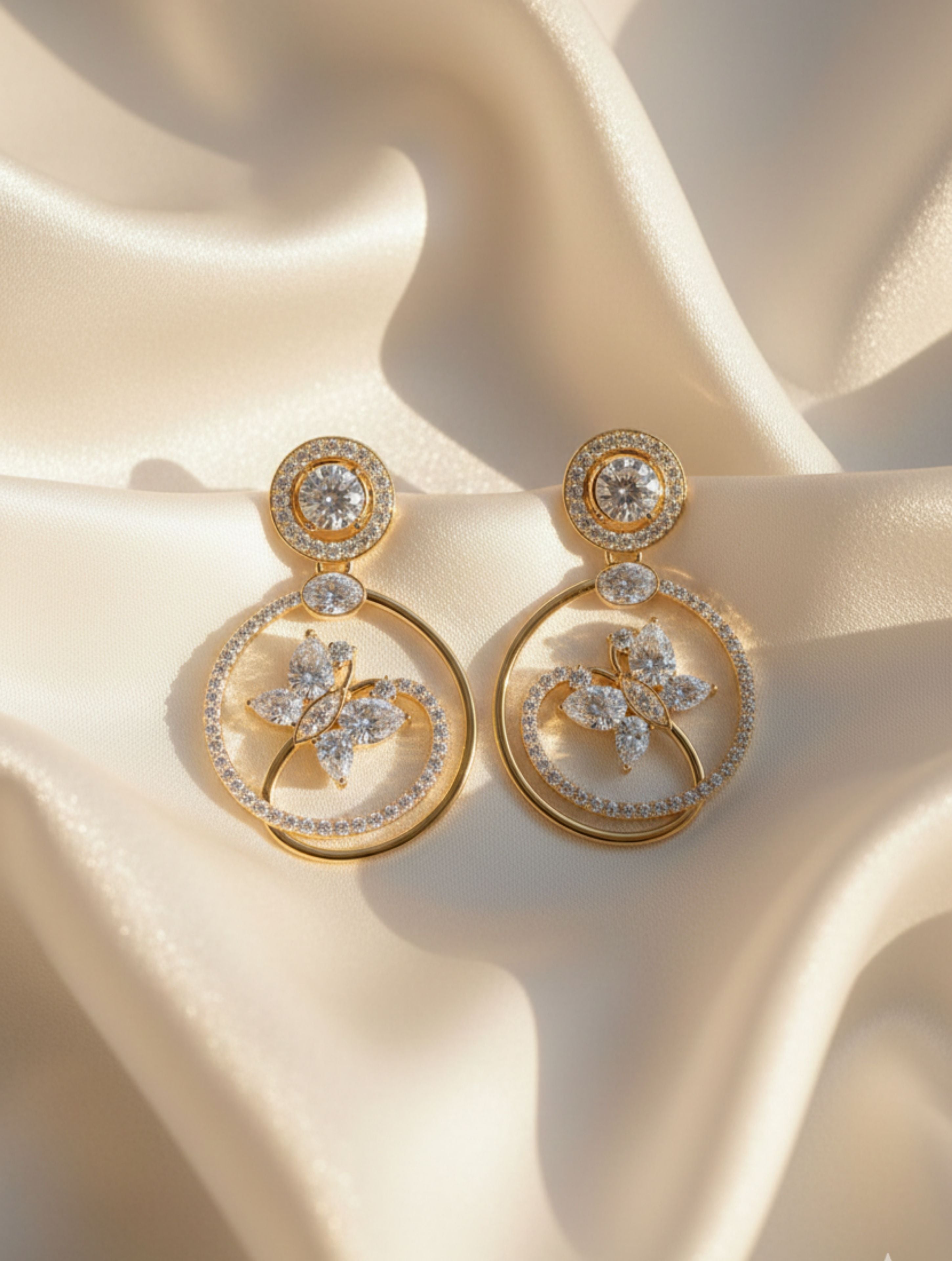 Moissanite Starry Night Mangalayam Elegant Radiance 925 Sterling Silver Earrings For Women