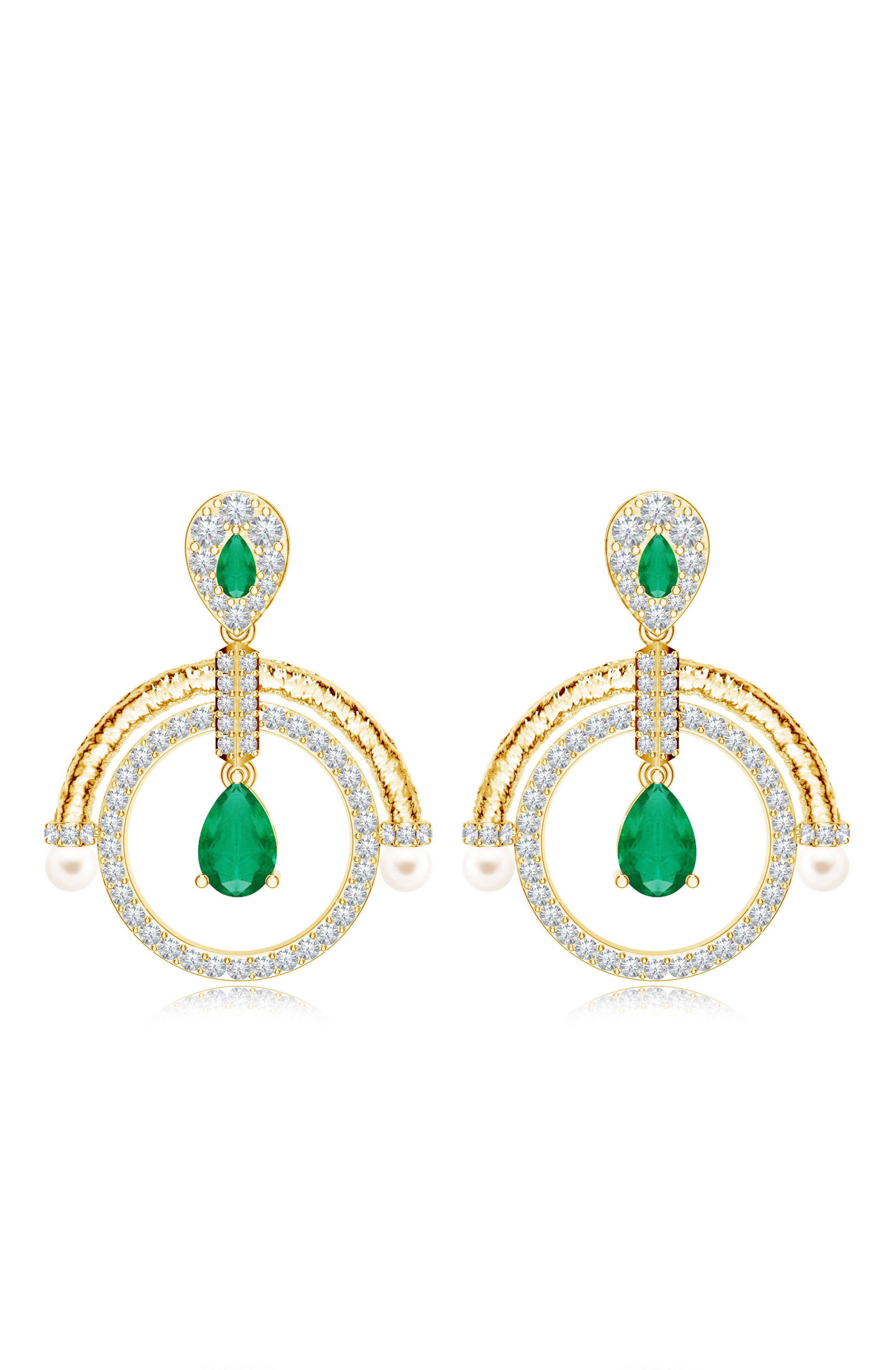 Moissanite Lunar Drops Mangalayam 925 Sterling Silver Earrings For Women