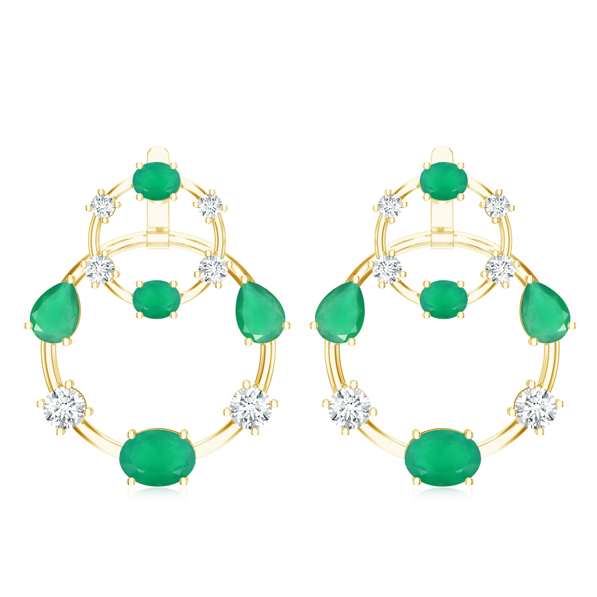 Emerald Celestial Grace Mangalayam Sterling Silver Earrings For Women