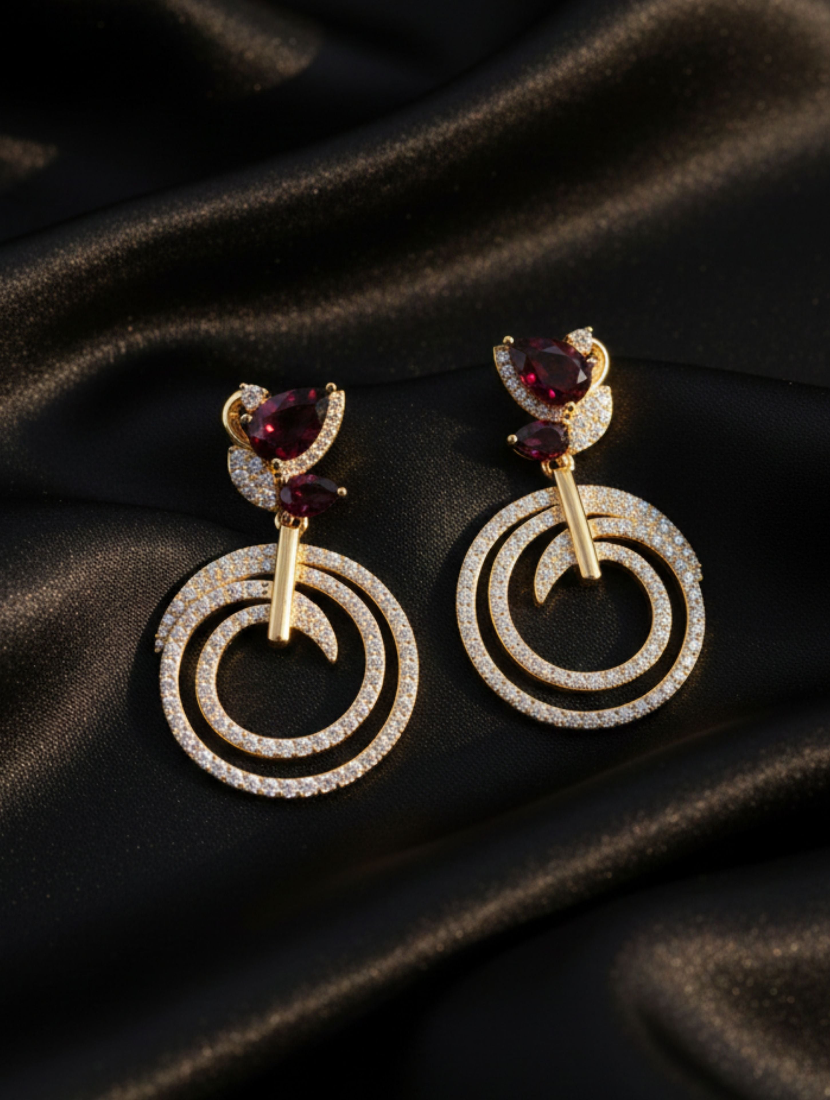 Moissanite Sacred Bonds Mangalayam Symbol of Commitment 925 Sterling Silver Earrings For Women