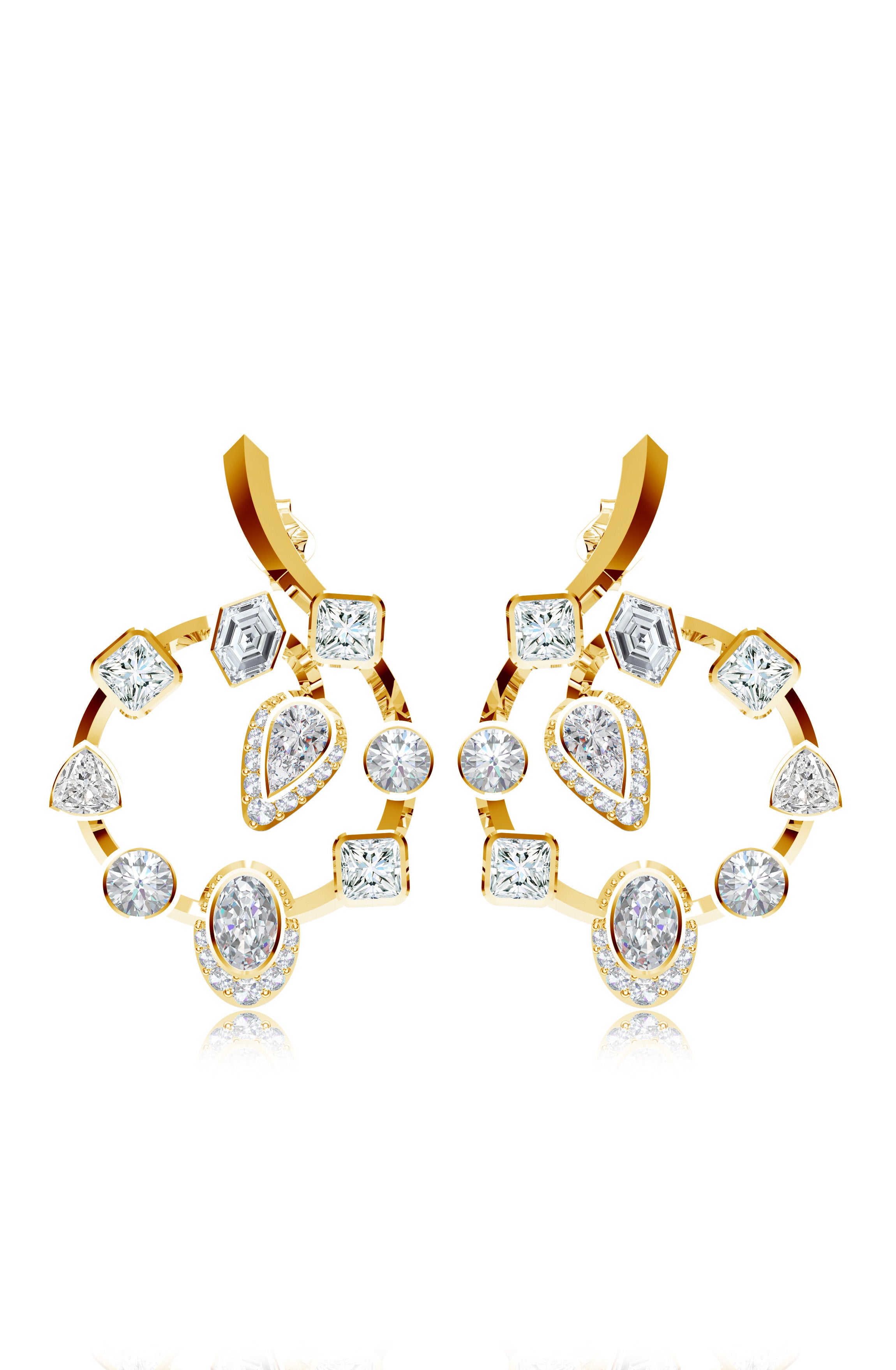 Moissanite Moonbeam Mangalayam Celestial Charm 925 Sterling Silver Earrings For Women