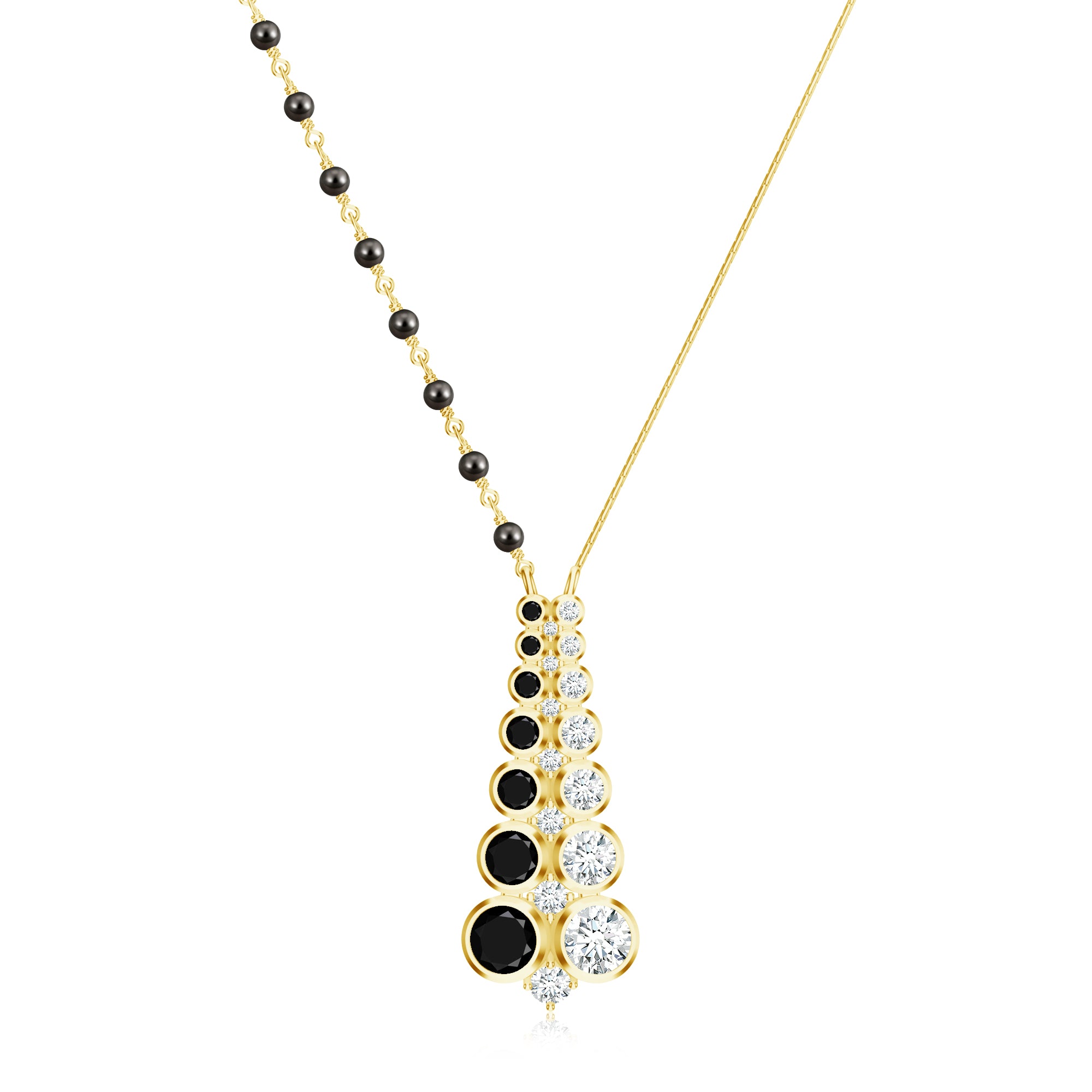 Black Beads 925 Sterling Silver Mangalsutra For Women