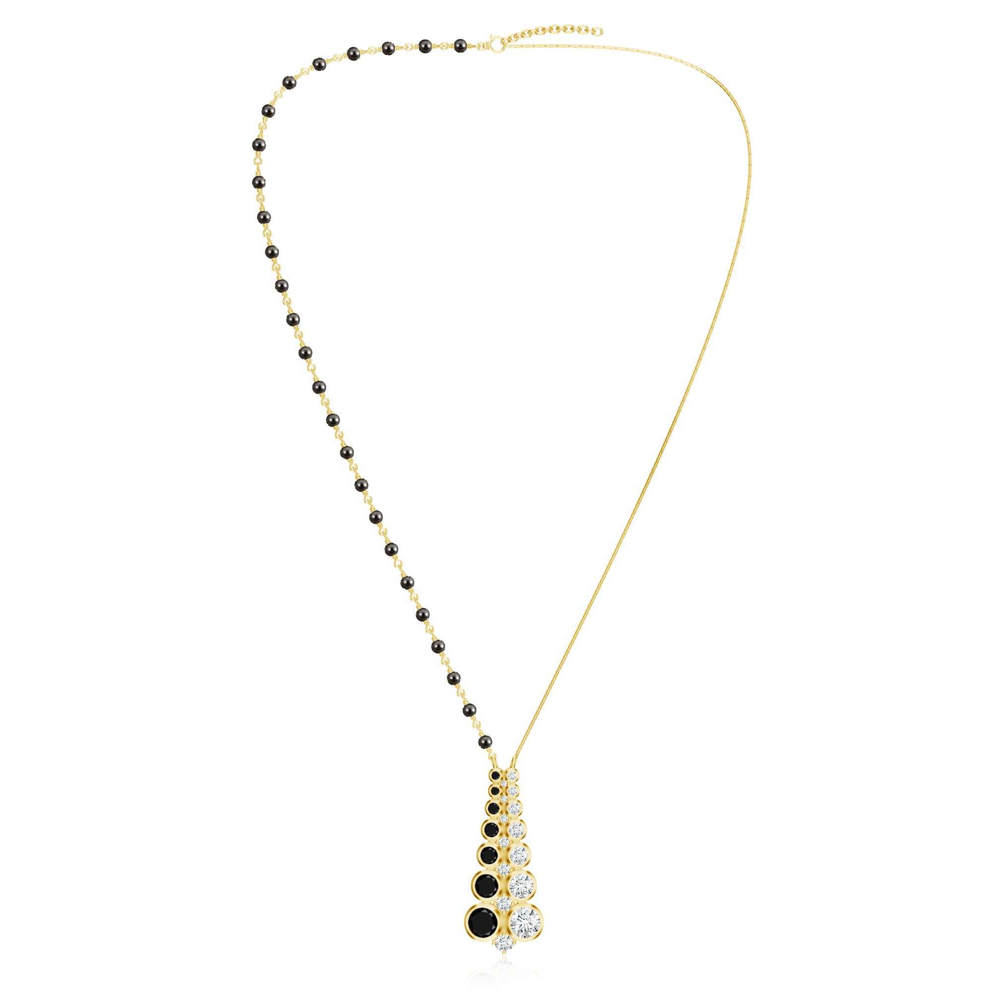Black Beads 925 Sterling Silver Mangalsutra For Women