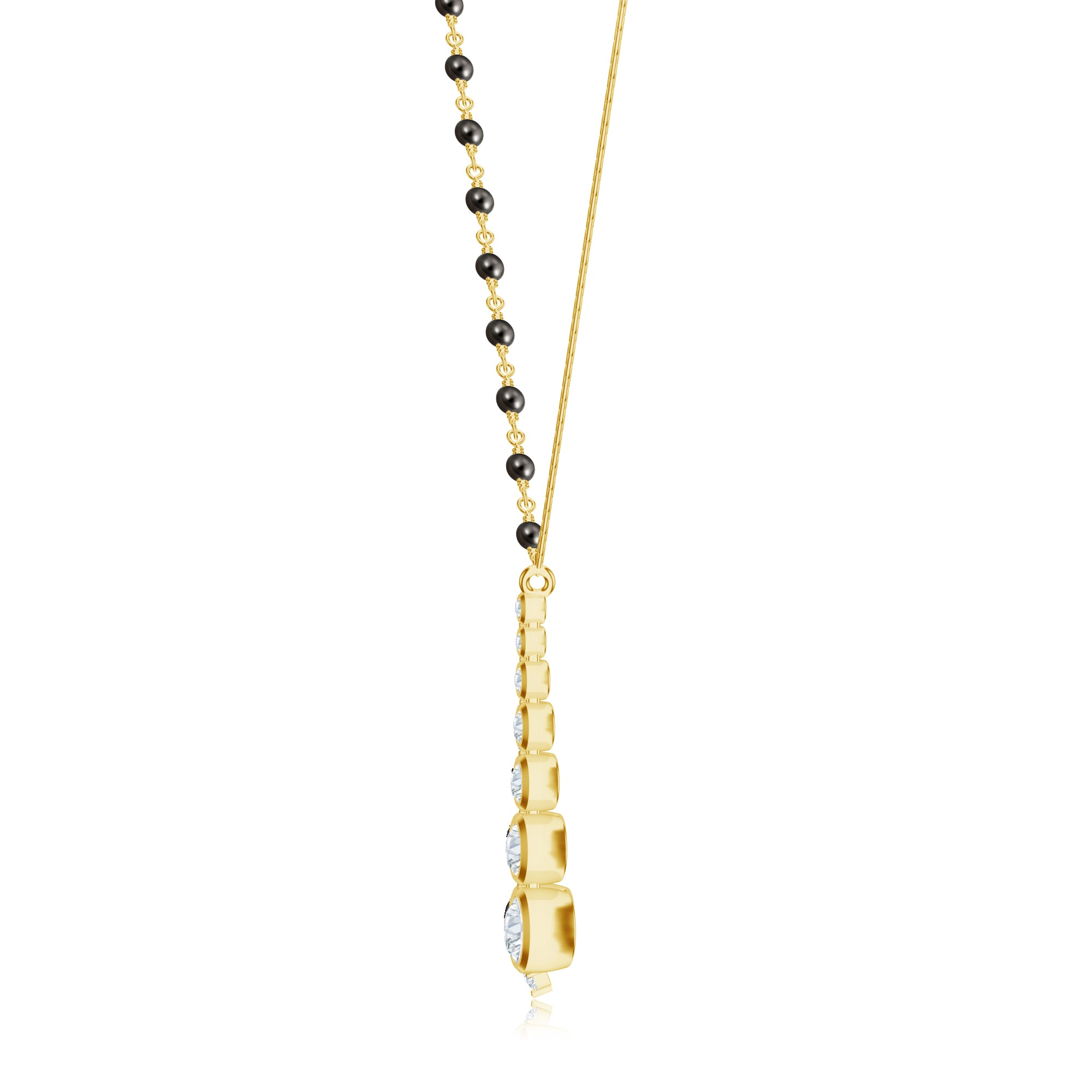 Black Beads 925 Sterling Silver Mangalsutra For Women