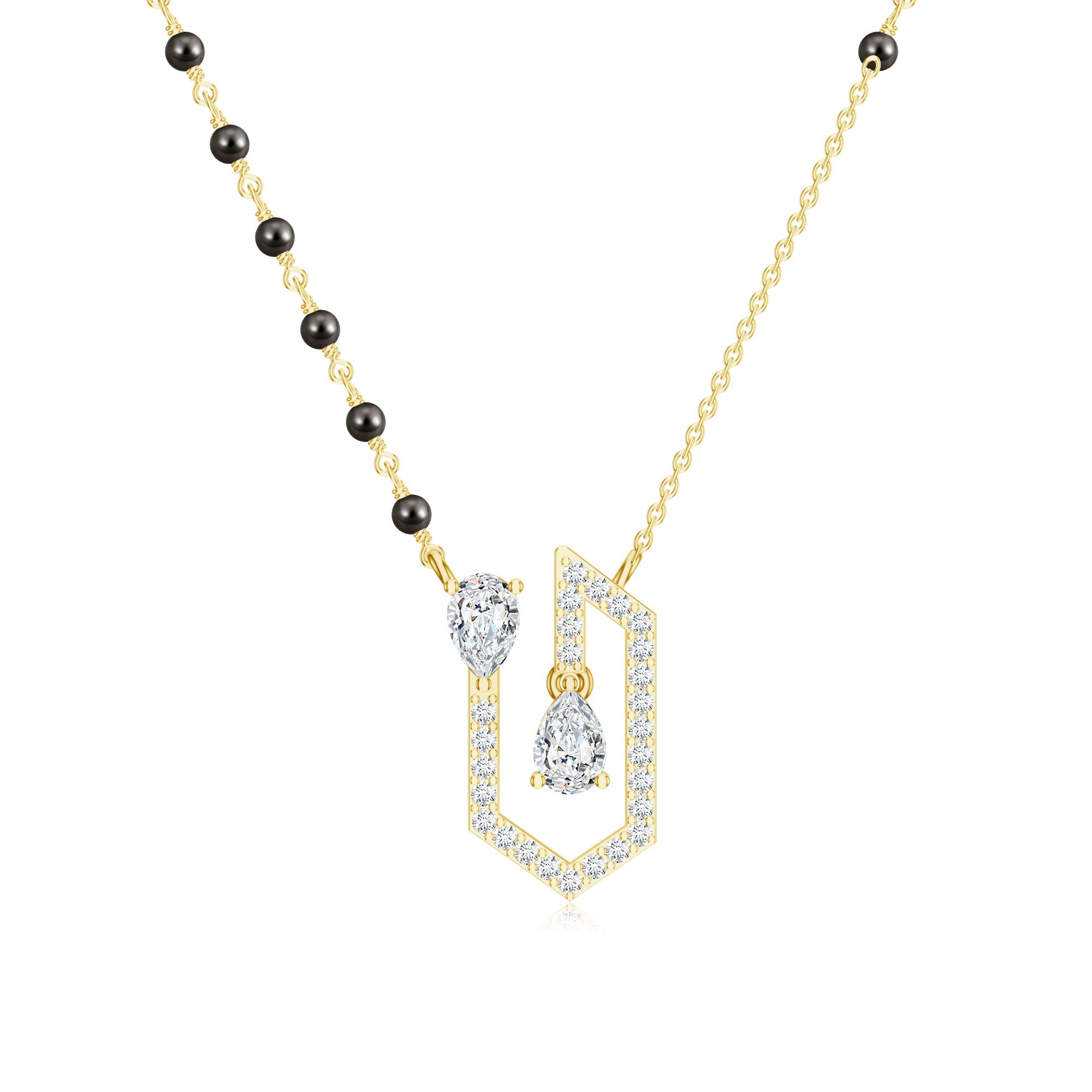 Black Beads 925 Sterling Silver Mangalsutra For Women
