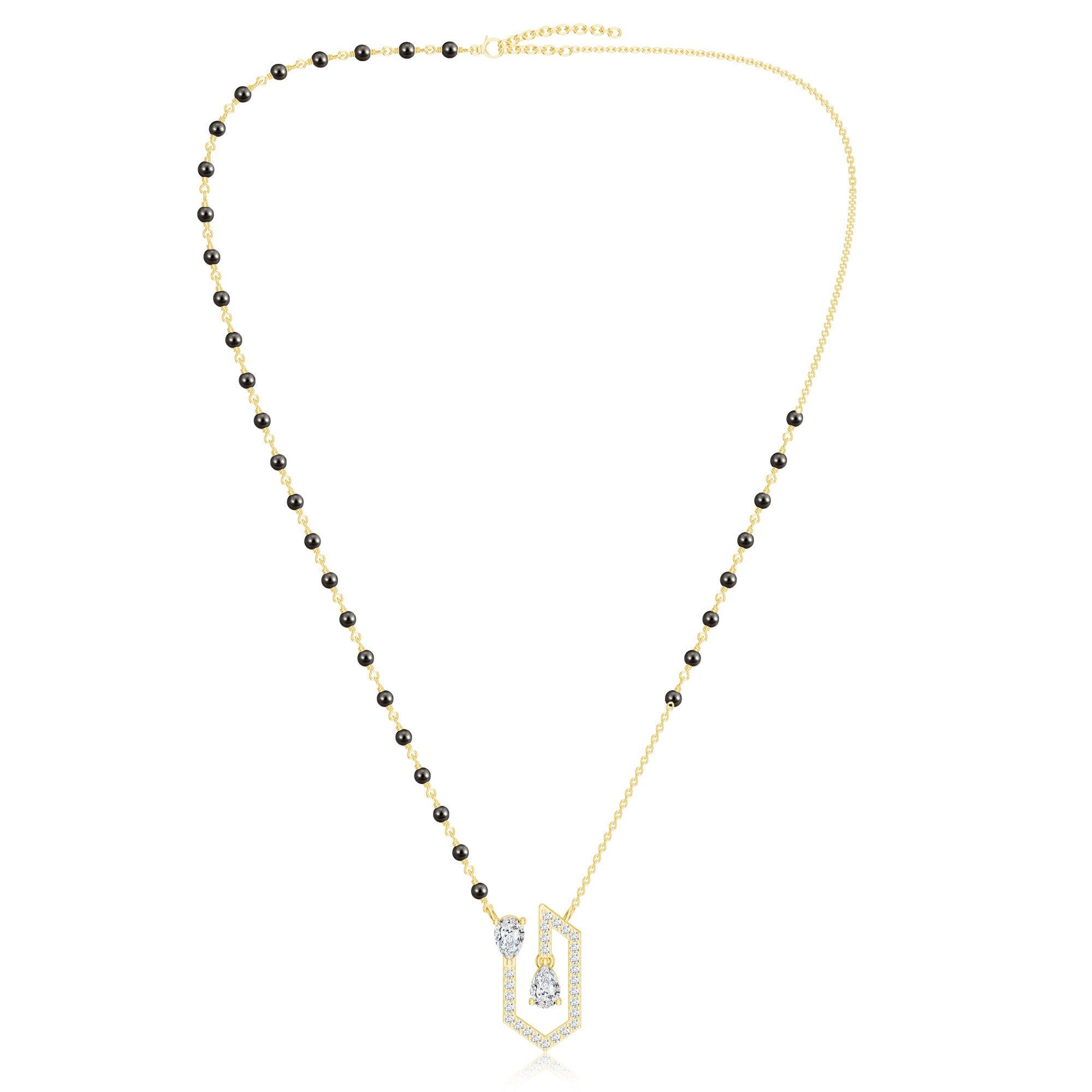 Black Beads 925 Sterling Silver Mangalsutra For Women