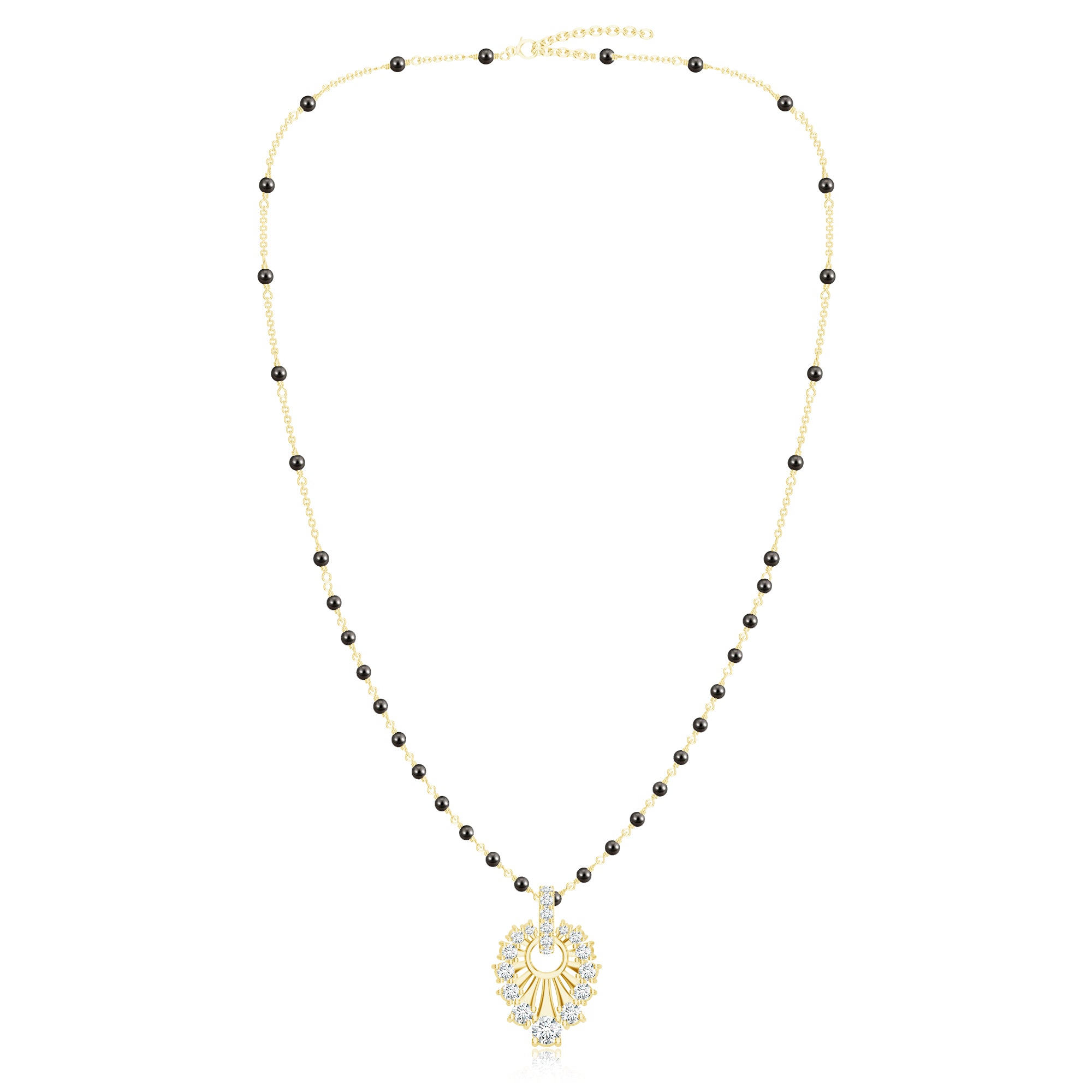 Moissanite Oval Loop Gold 925 Sterling Silver Mangalsutra For Women
