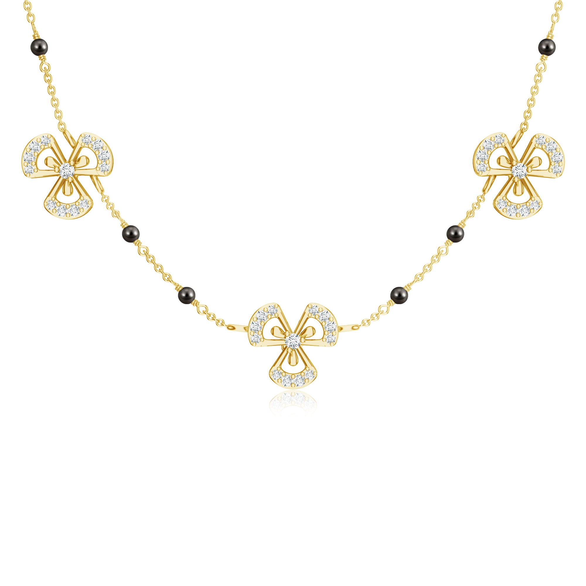 Moissanite Clover 925 Sterling Silver Mangalsutra For Women