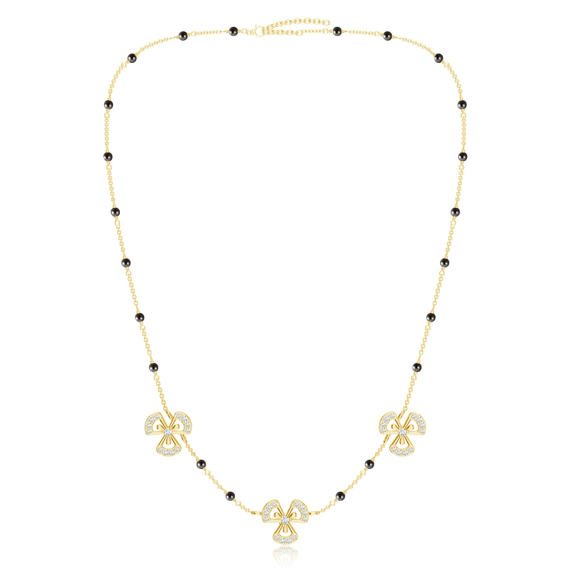 Moissanite Clover 925 Sterling Silver Mangalsutra For Women