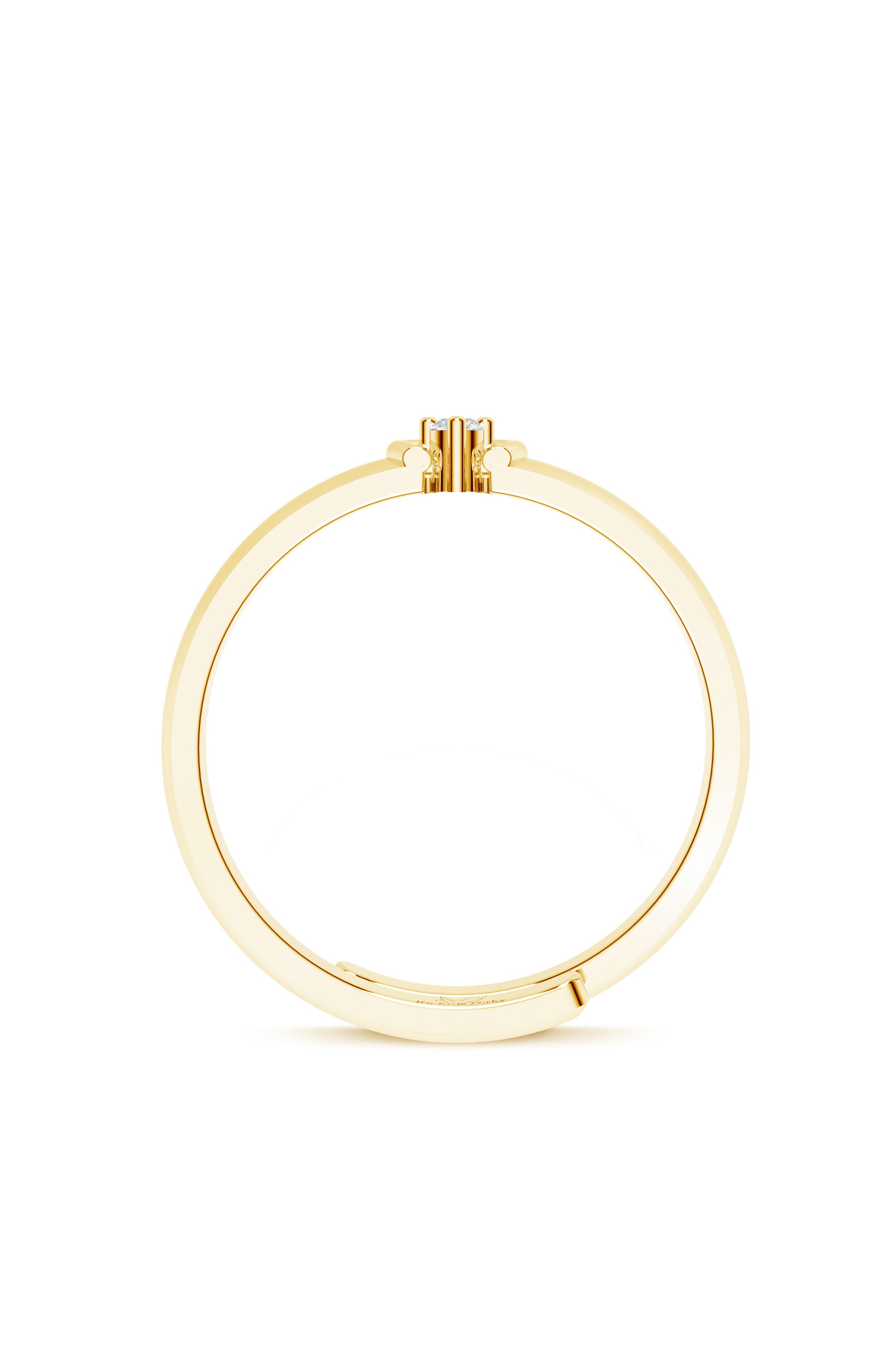 Moissanite Heart-Set Solitaire Adjustable Ring in Gold Plated 925 Sterling Silver For Men