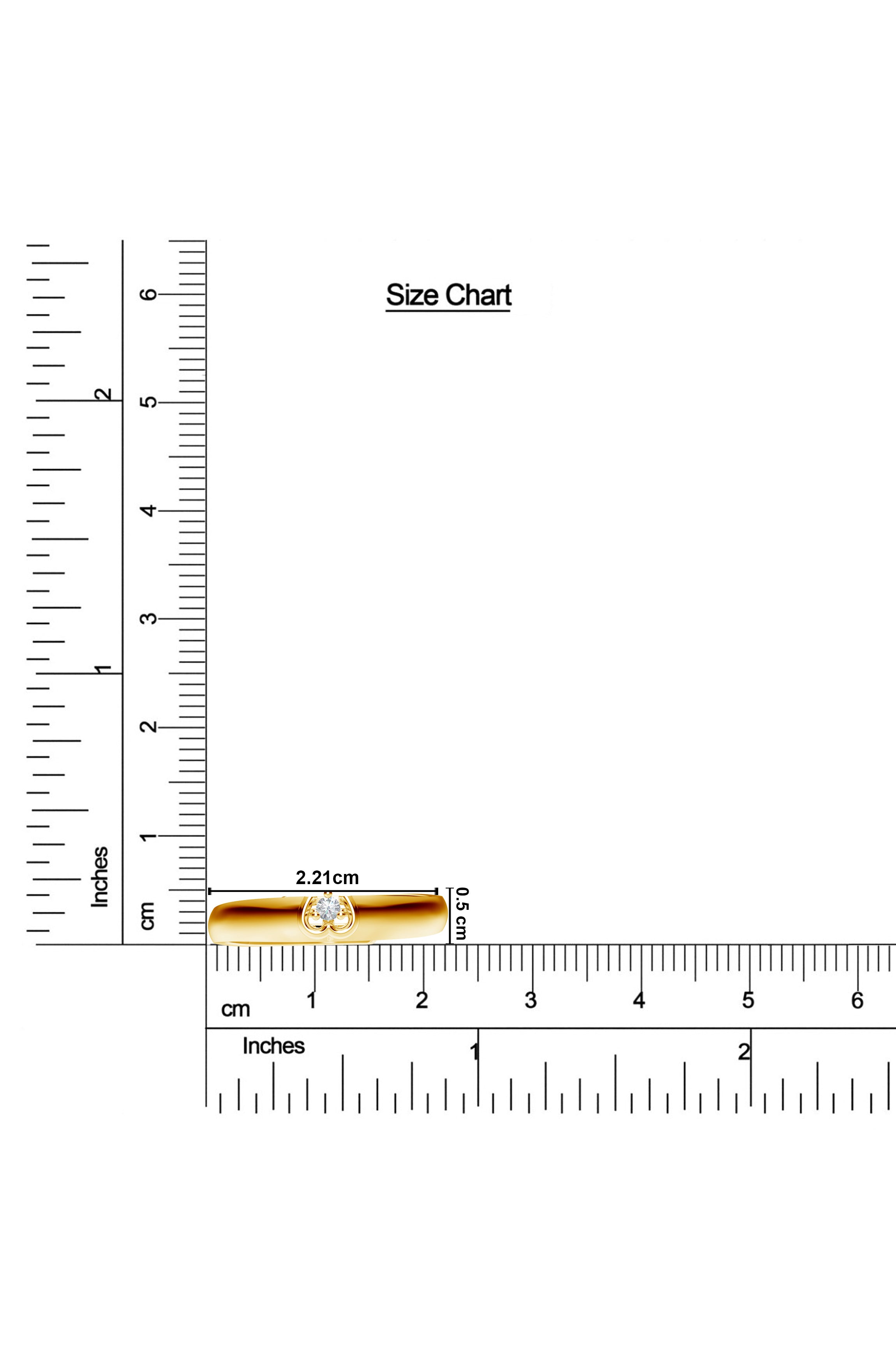 Moissanite Heart-Set Solitaire Adjustable Ring in Gold Plated 925 Sterling Silver For Men