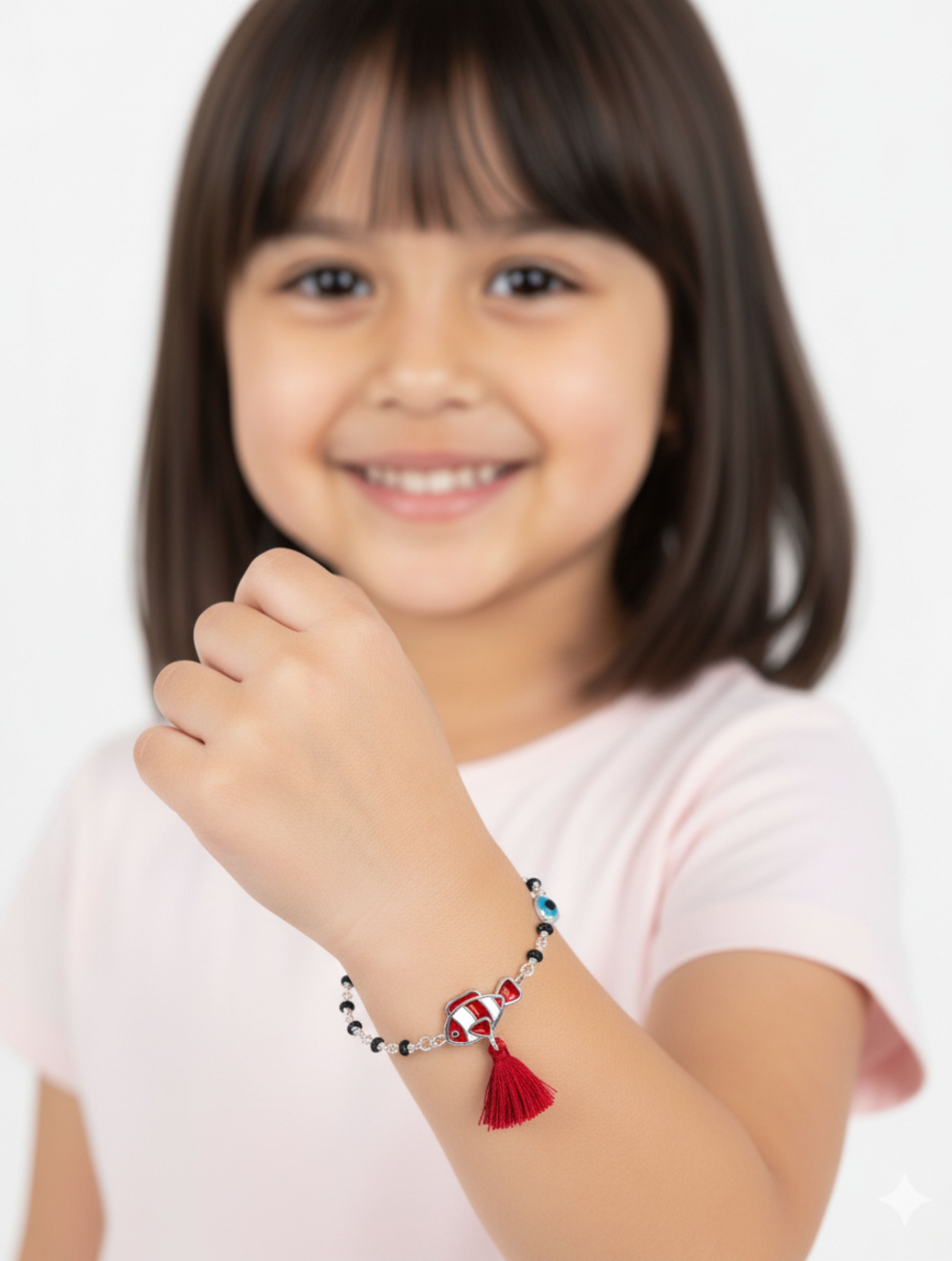 Lucky Fish Nazariya Rakhi In 925 Sterling SIlver