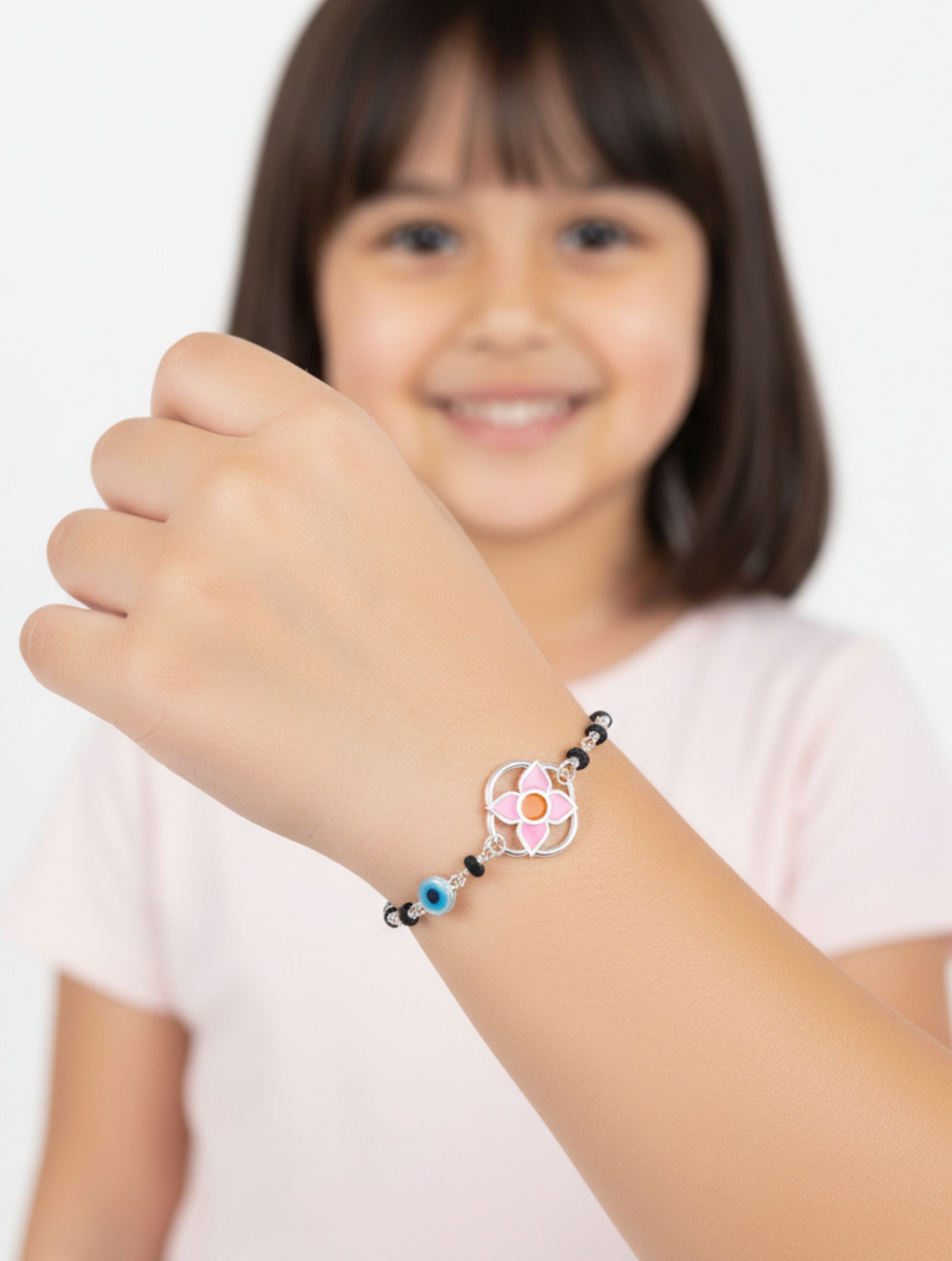 Floral Beaded Nazariya For Kids