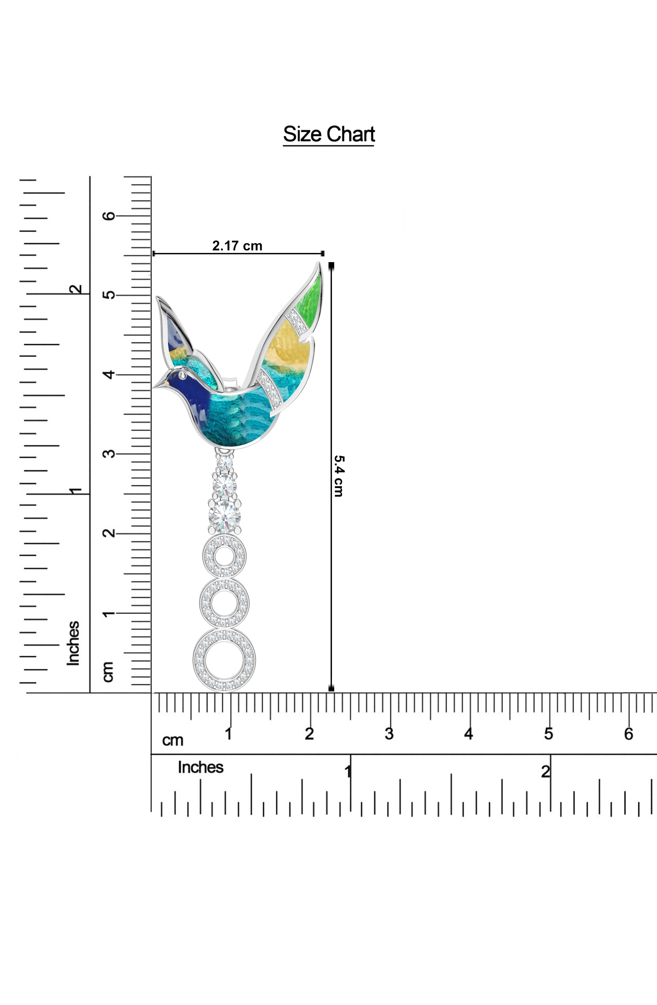 Sterling Silver Enamel Moissanite Dove Earrings