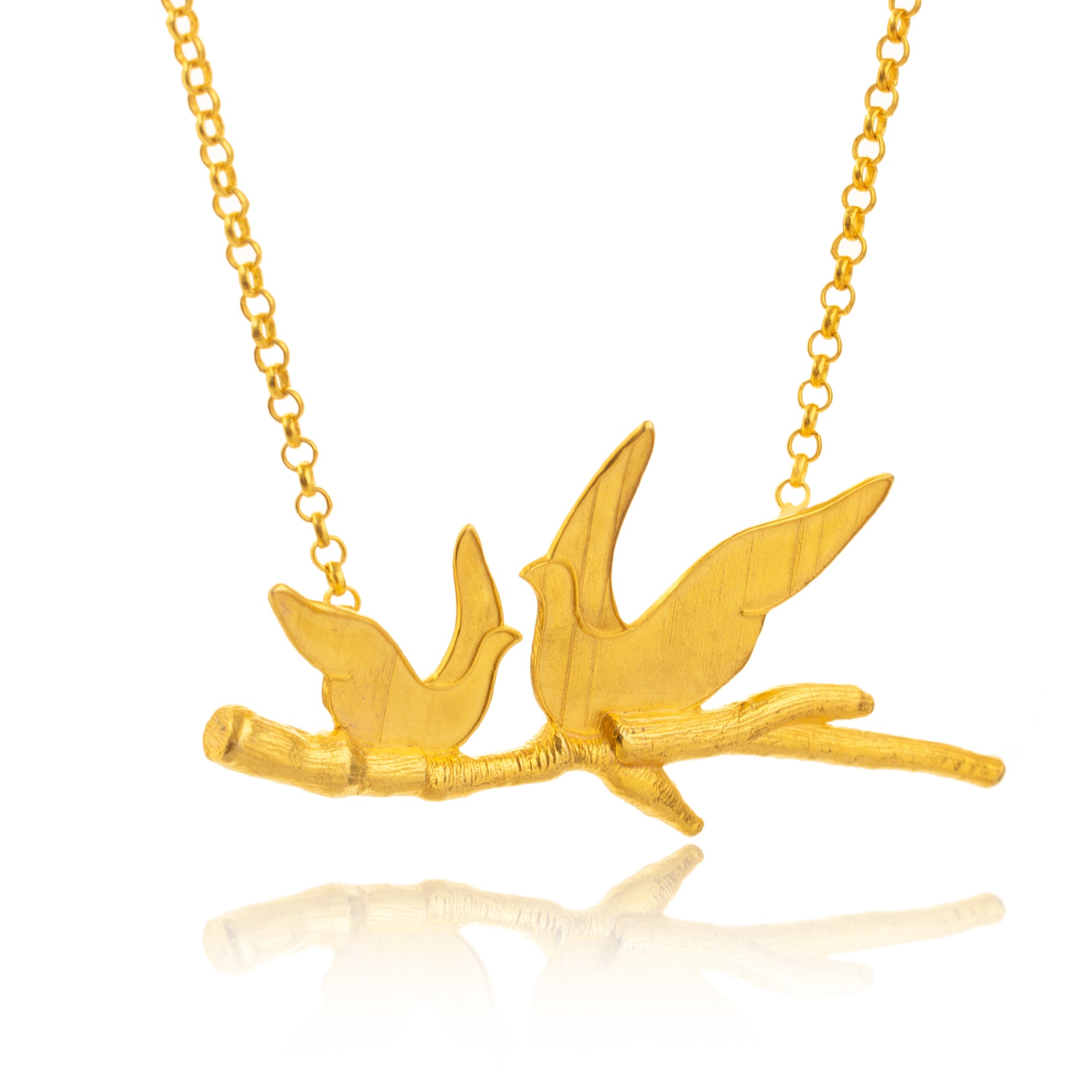 24K Gold-Plated Bird Pendant Multi Colour - Kicky & Perky