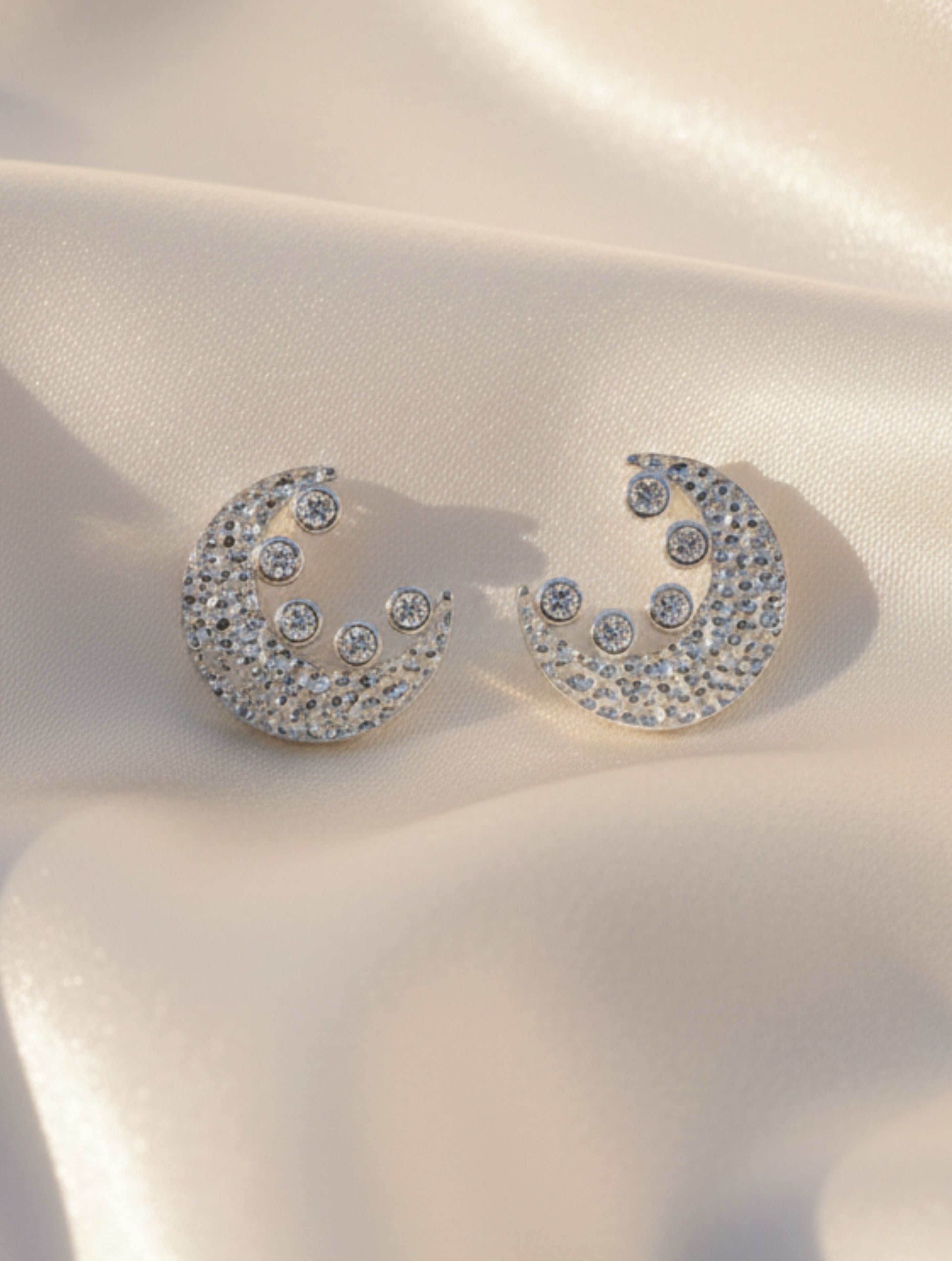 Crecent Moon Reflective Earrings