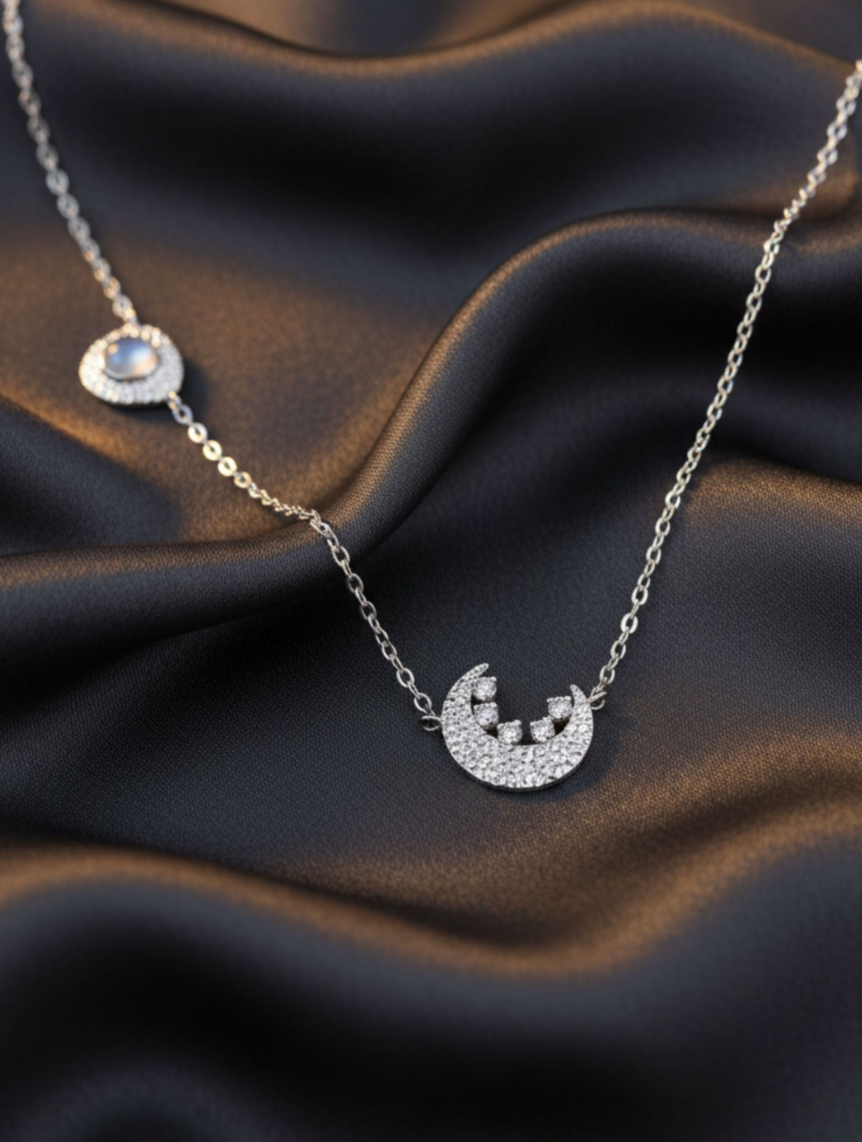 Textured Moon-Stone Pendant