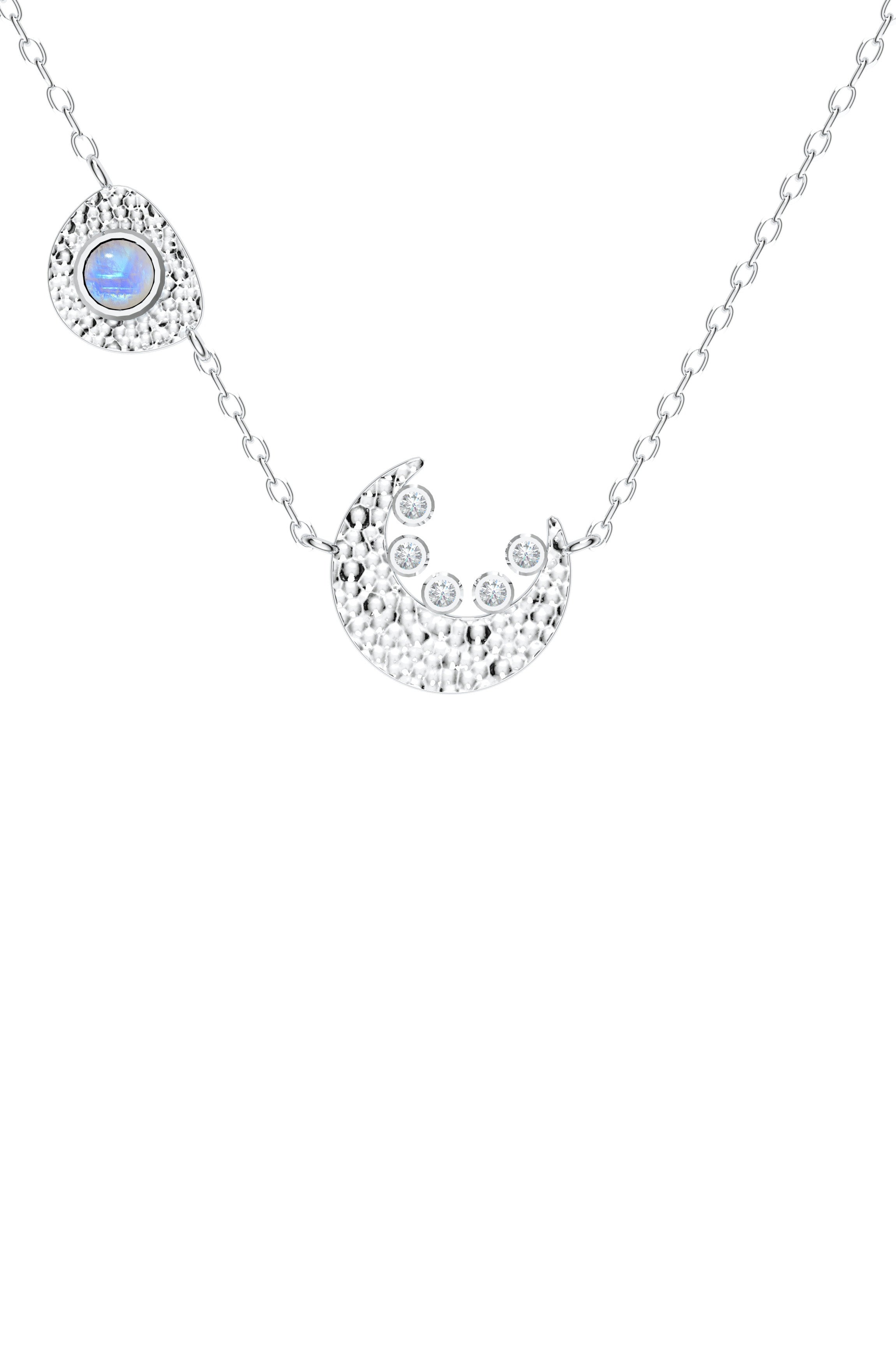 Textured Moon-Stone Pendant
