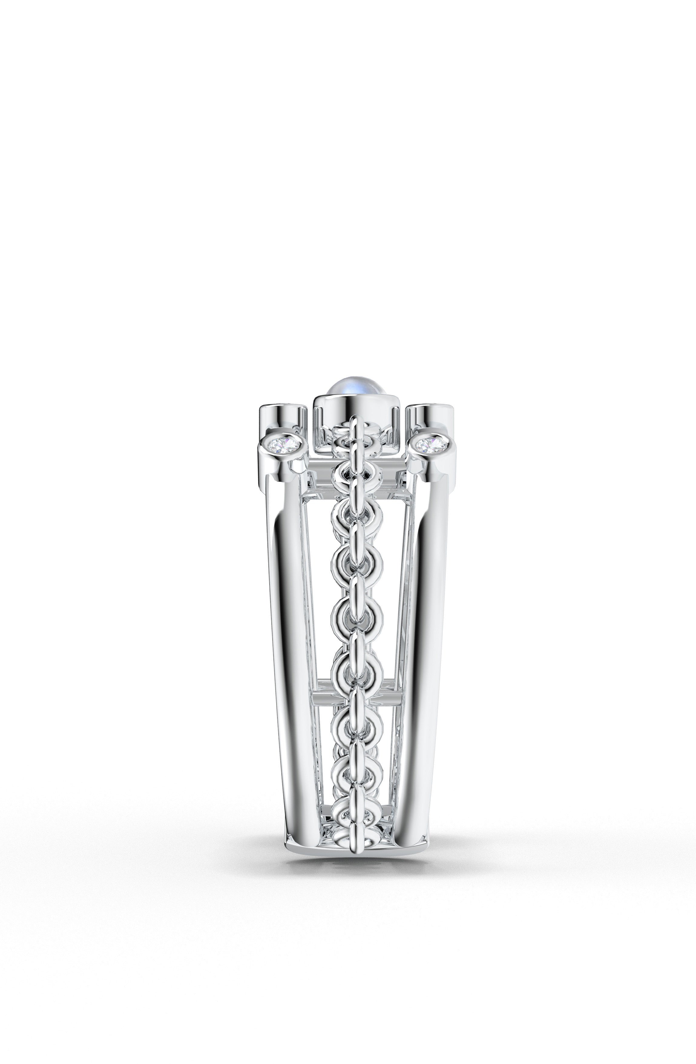 Bare Moonstone Open Ring