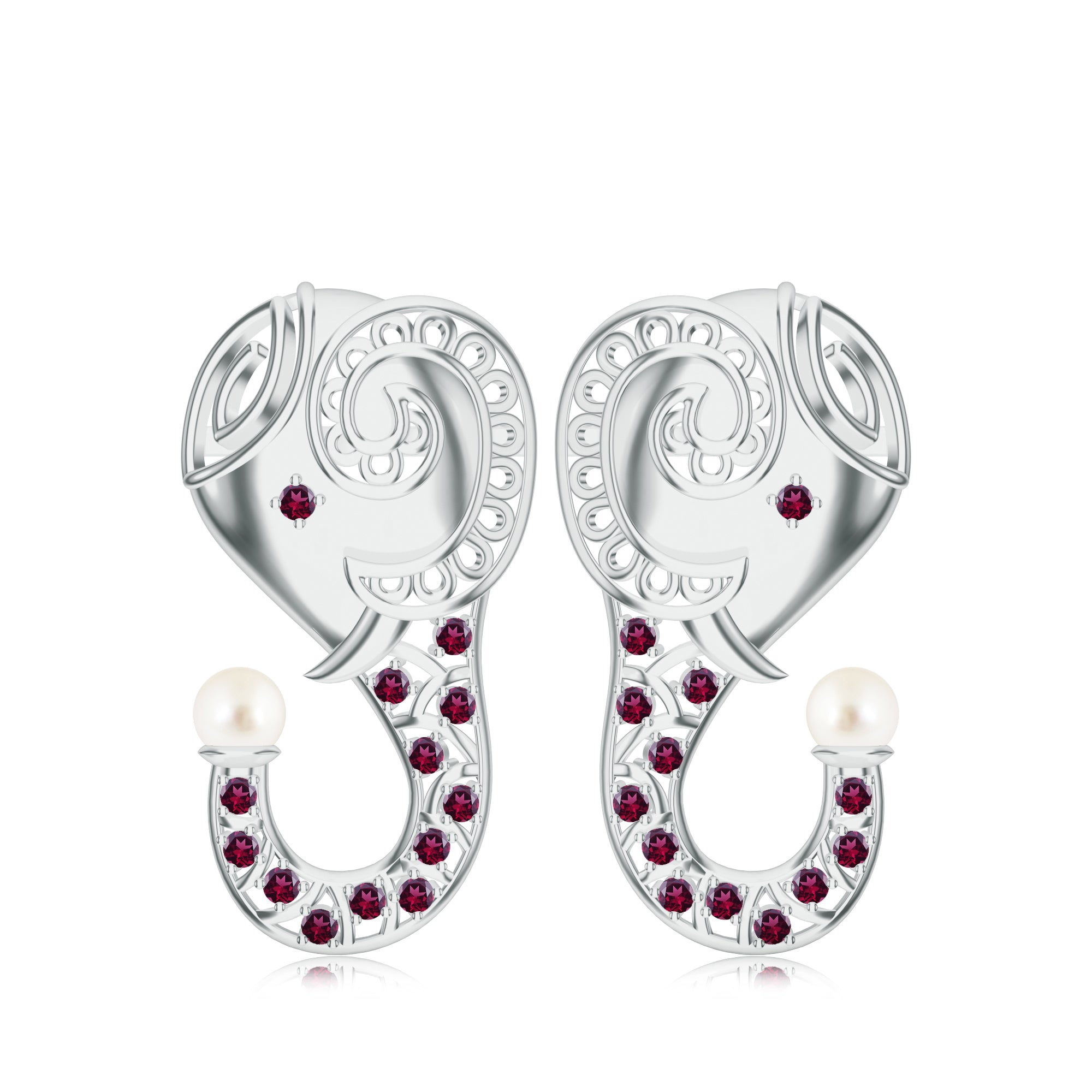 Elephant-Themed Kalaras Moissanite 925 Sterling Silver Earrings For Women