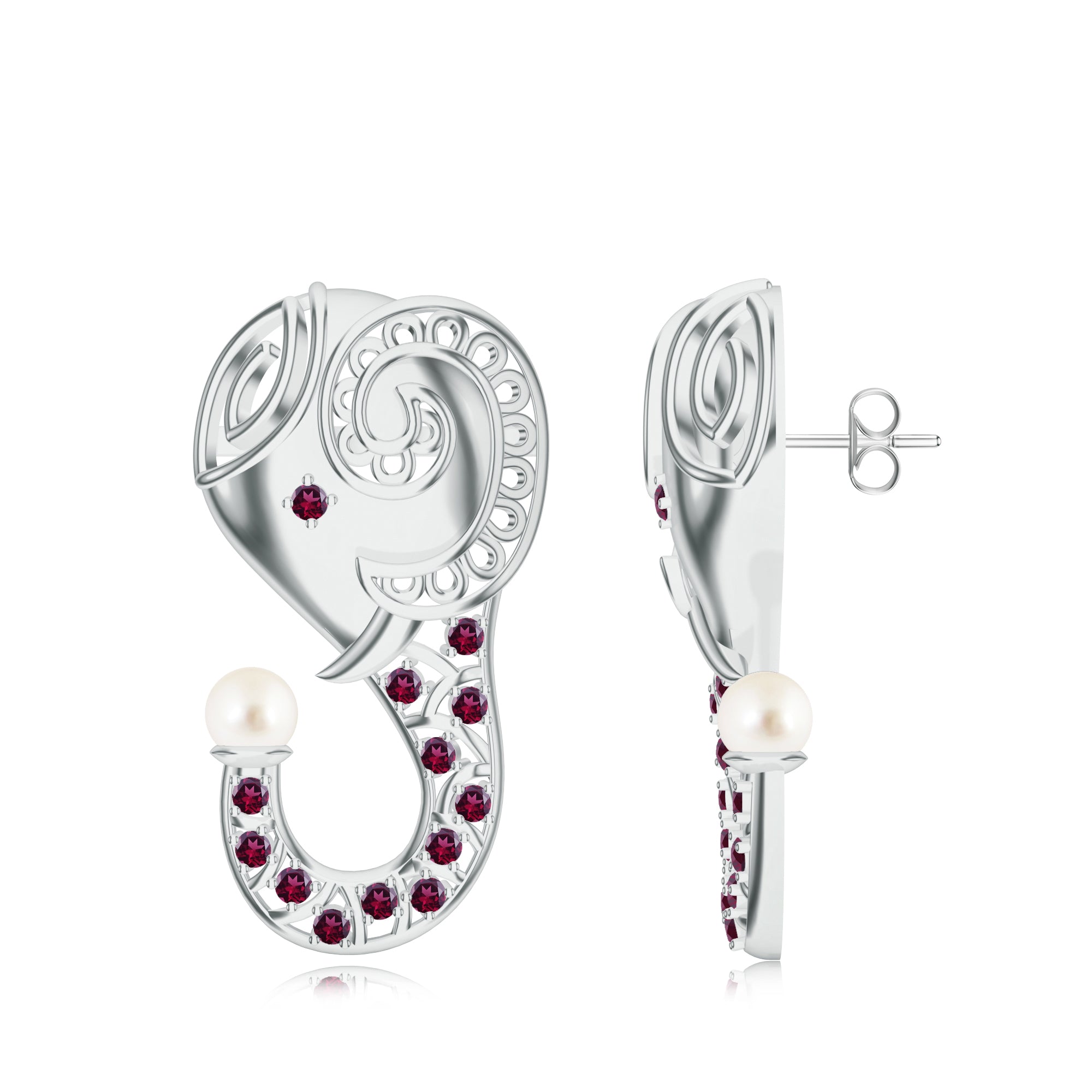 Elephant-Themed Kalaras Moissanite 925 Sterling Silver Earrings For Women