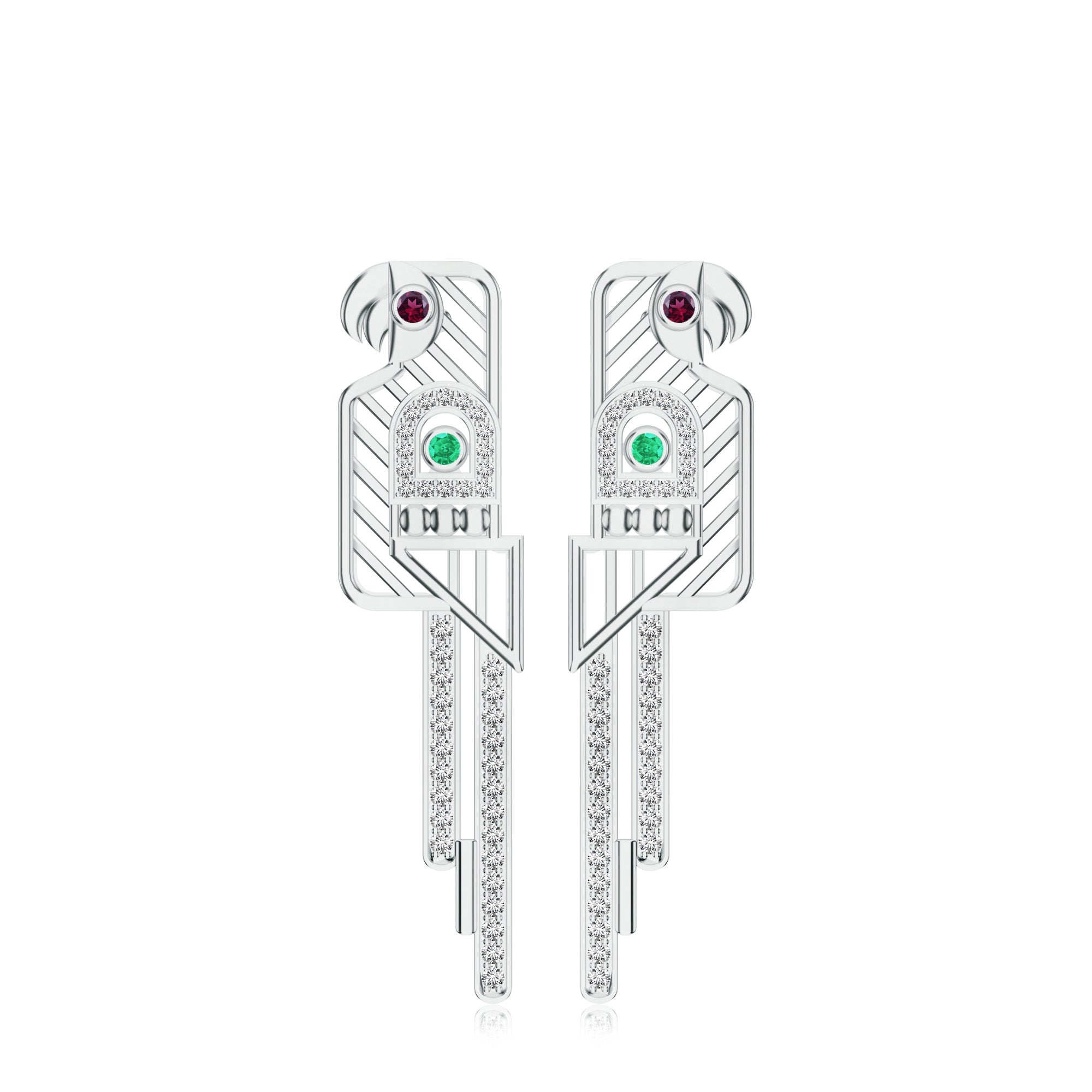 Parrot-Inspired Kalaras Rhodolite Garnet 925 Sterling Silver Earrings For Women