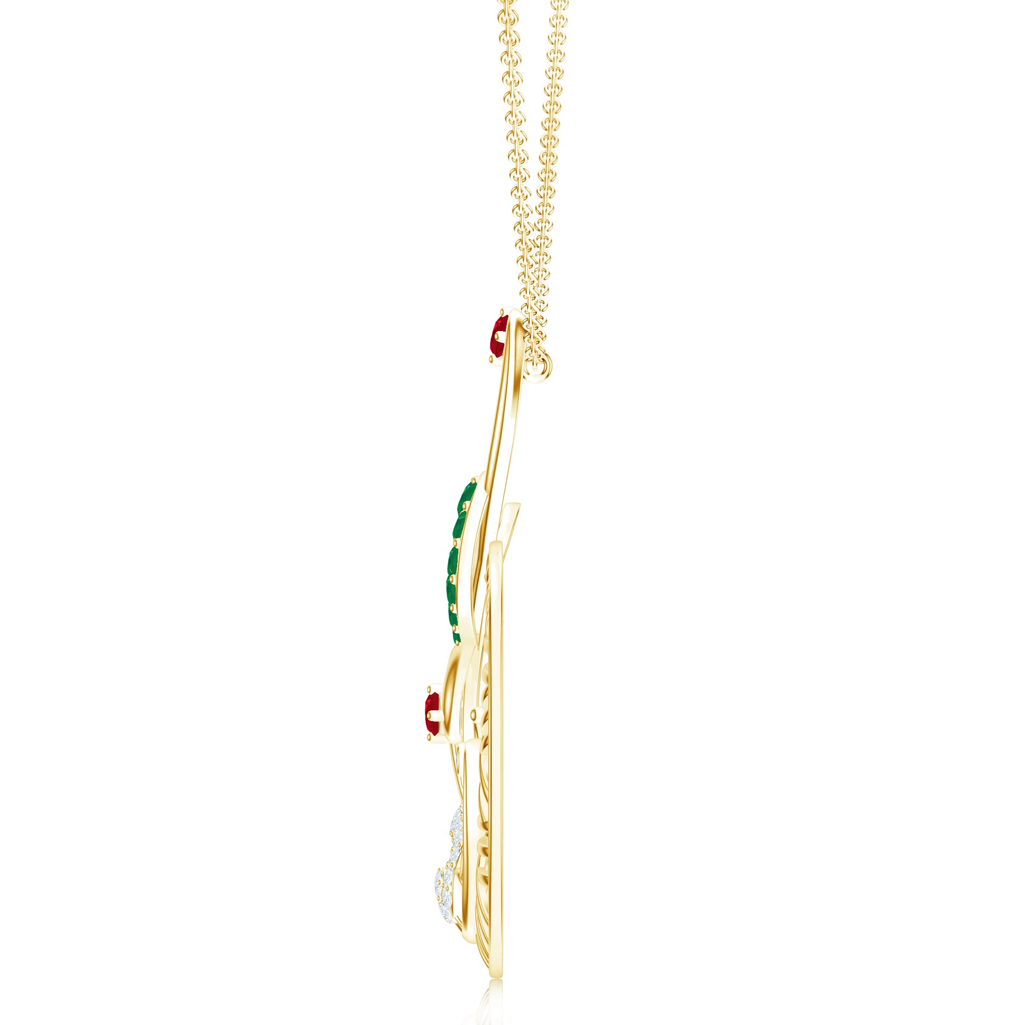 Gold-Plated Kalaras Peacock 925 Sterling Silver Pendant with Moissanite For Women