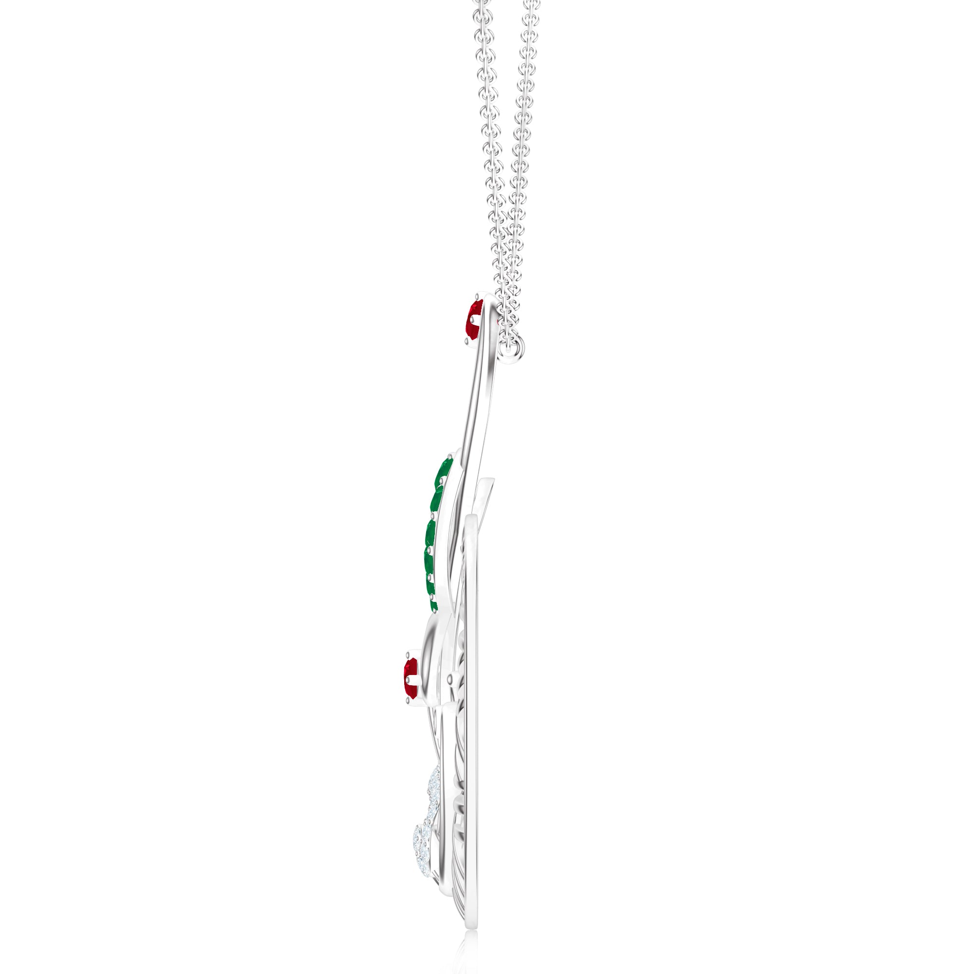 Gold-Plated Kalaras Peacock 925 Sterling Silver Pendant with Moissanite For Women