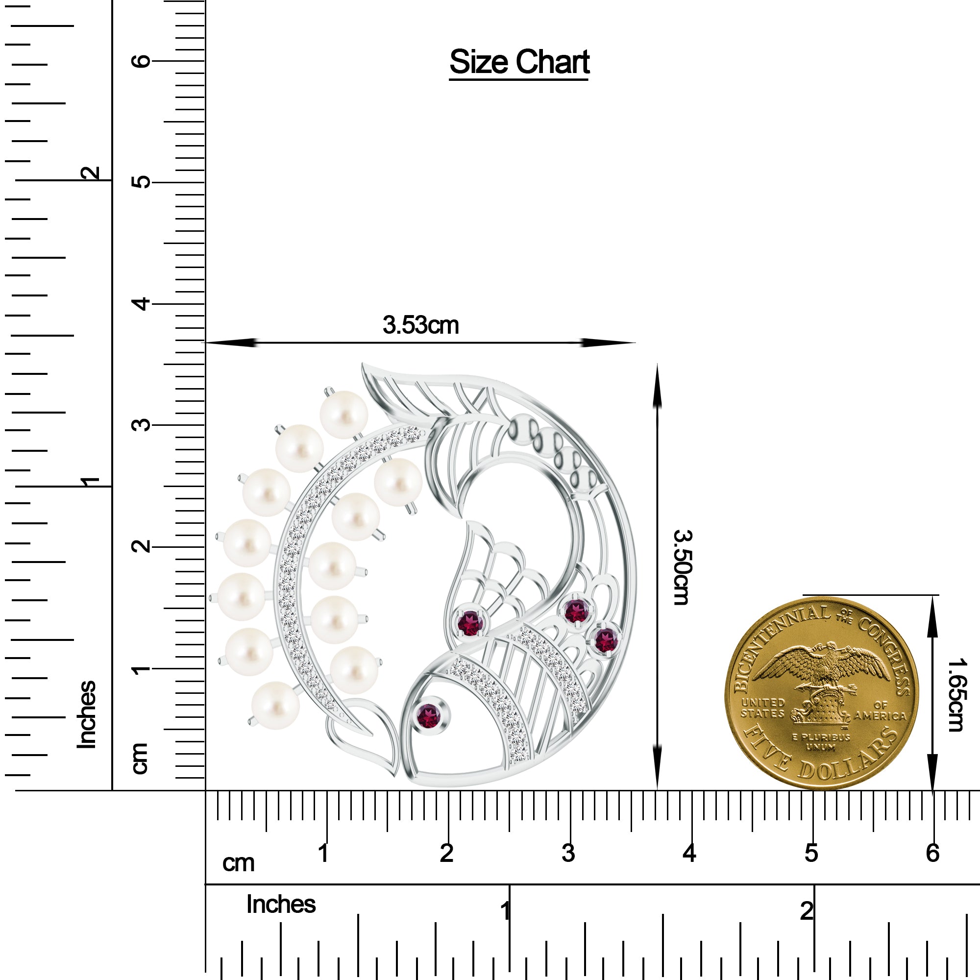 Fish Kalaras 925 Sterling Silver Pendant with Garnets in 24k Gold Plating For Women