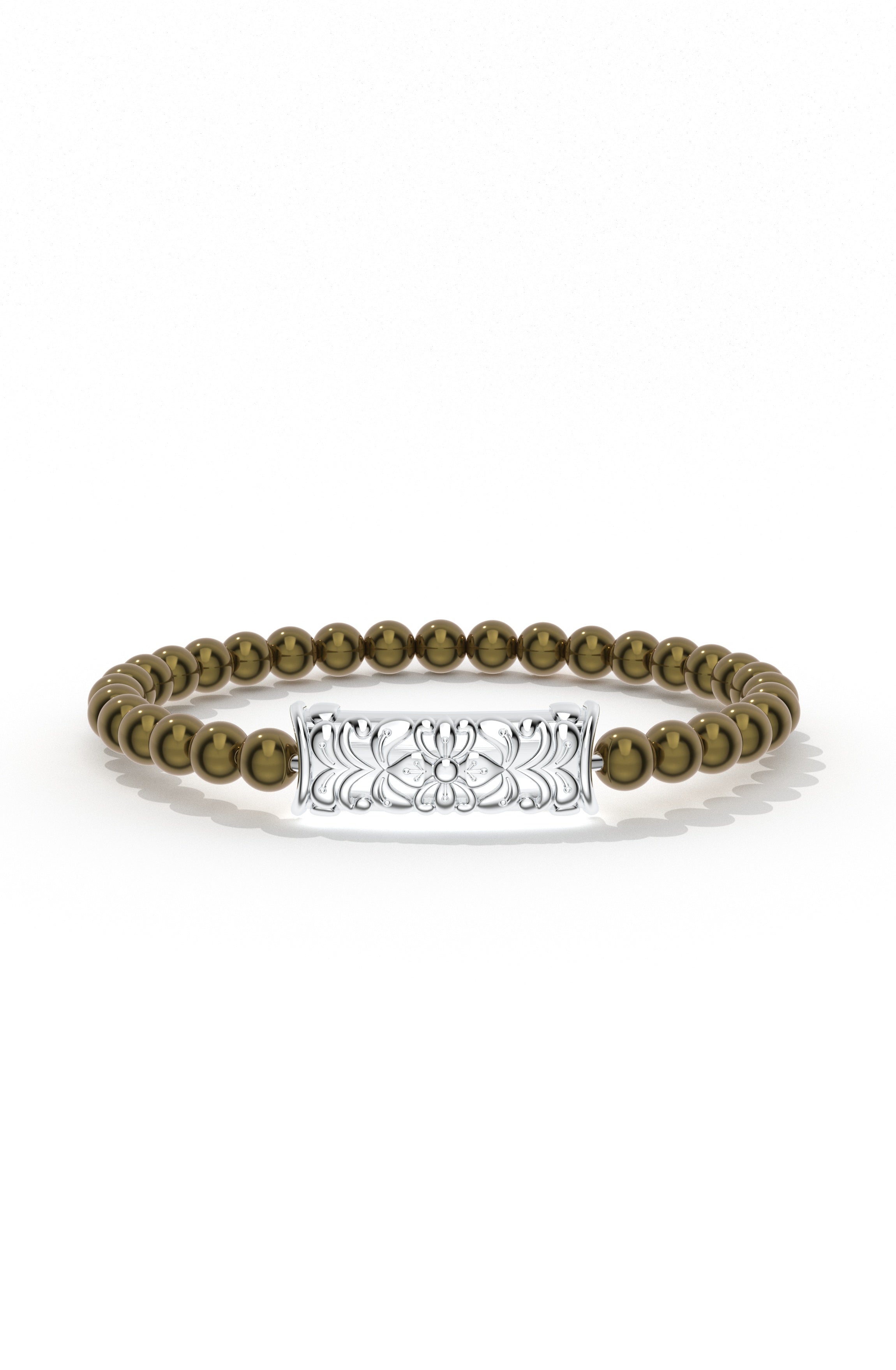 Pyrite Beaded Silver Bracelet Oxidized 925 Sterling Silver Bracelet For Men