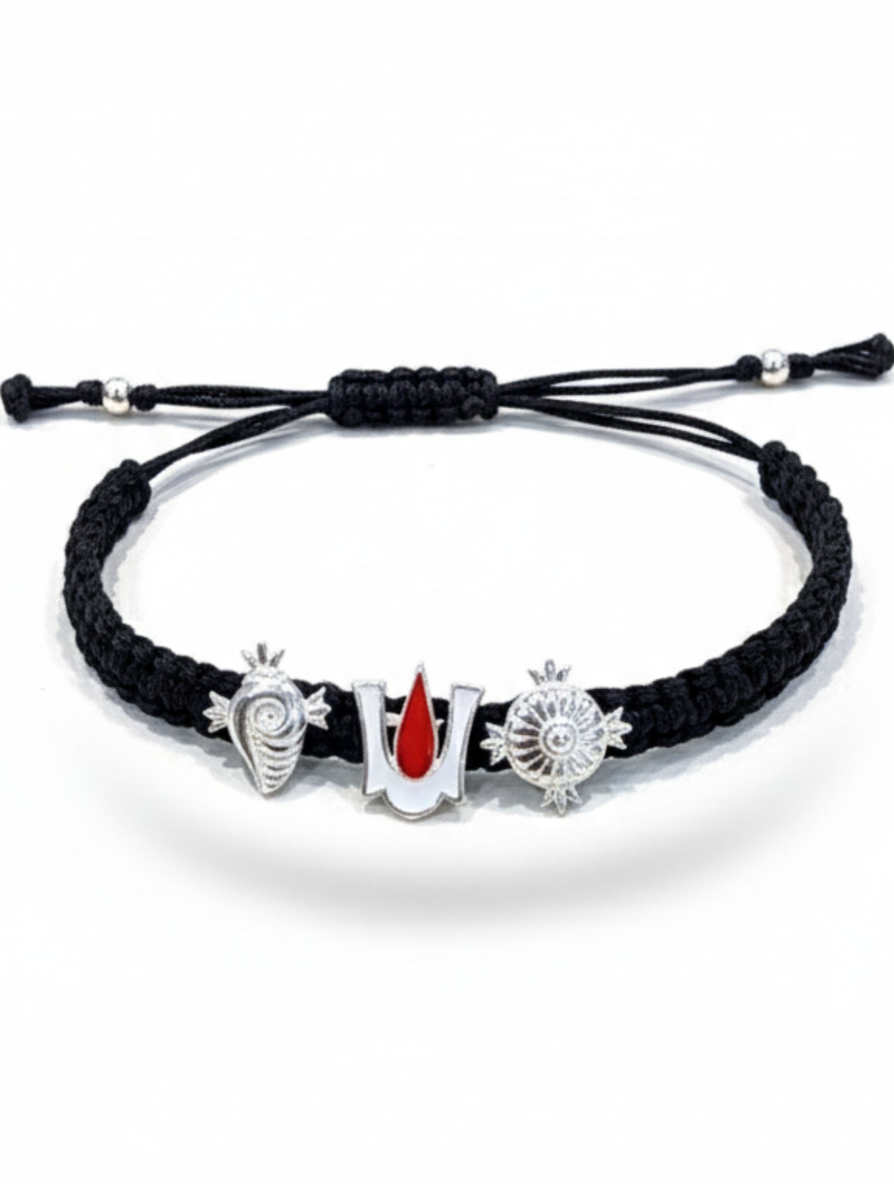 Divine Trinity: Sterling Silver Trishankhla Bracelet