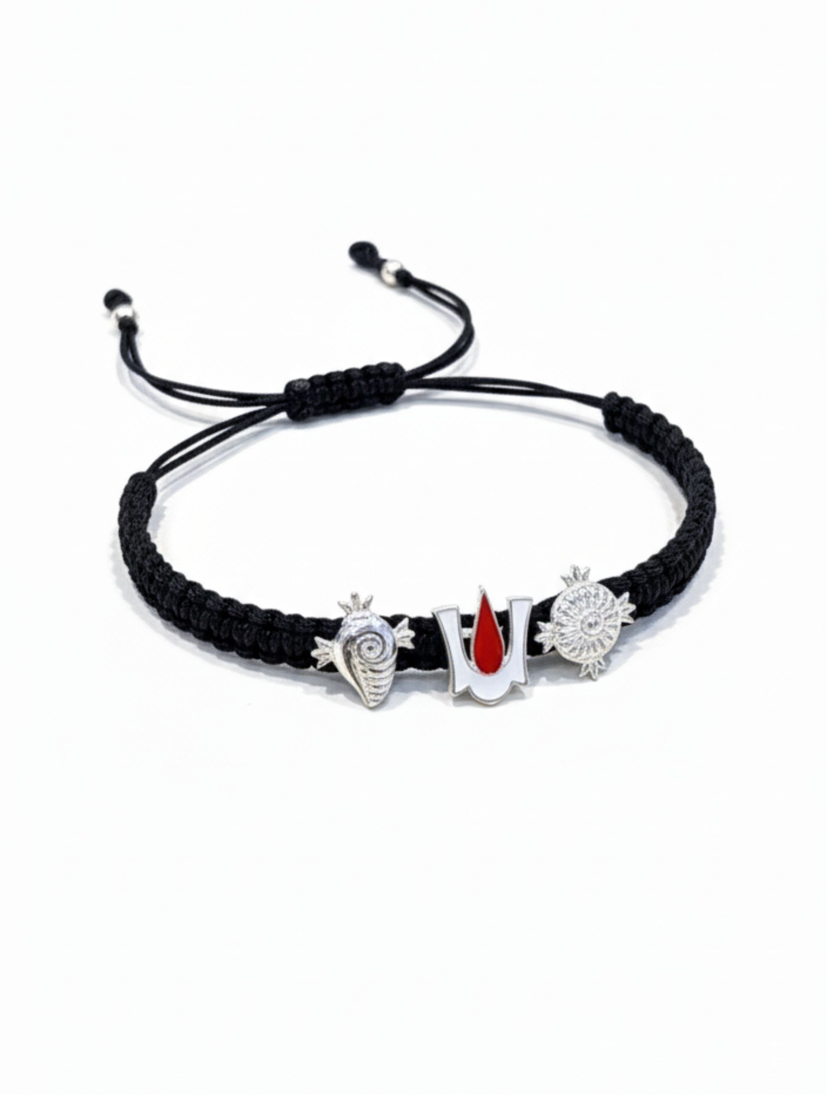 Divine Trinity: Sterling Silver Trishankhla Bracelet