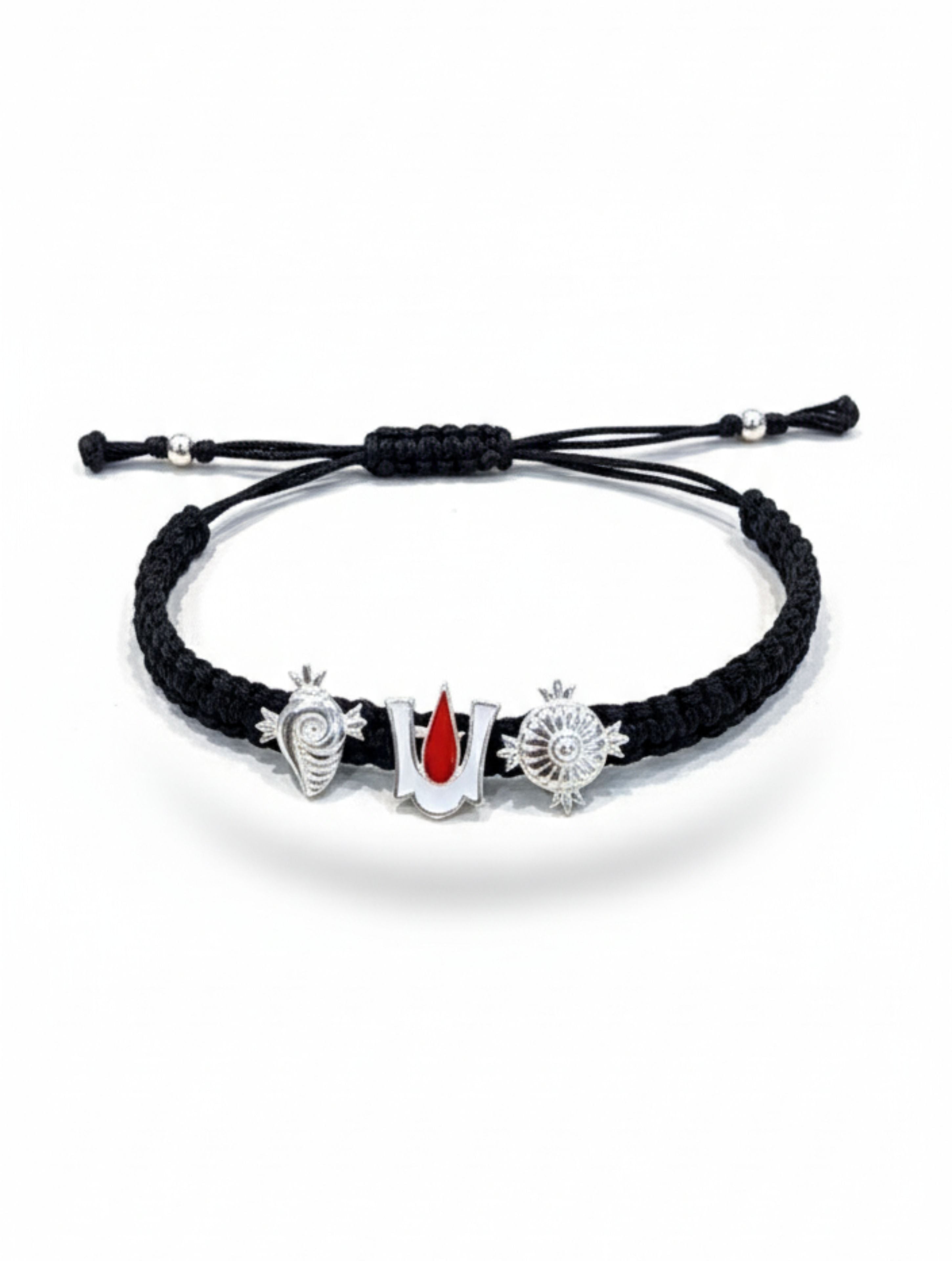 Divine Trinity: Sterling Silver Trishankhla Bracelet