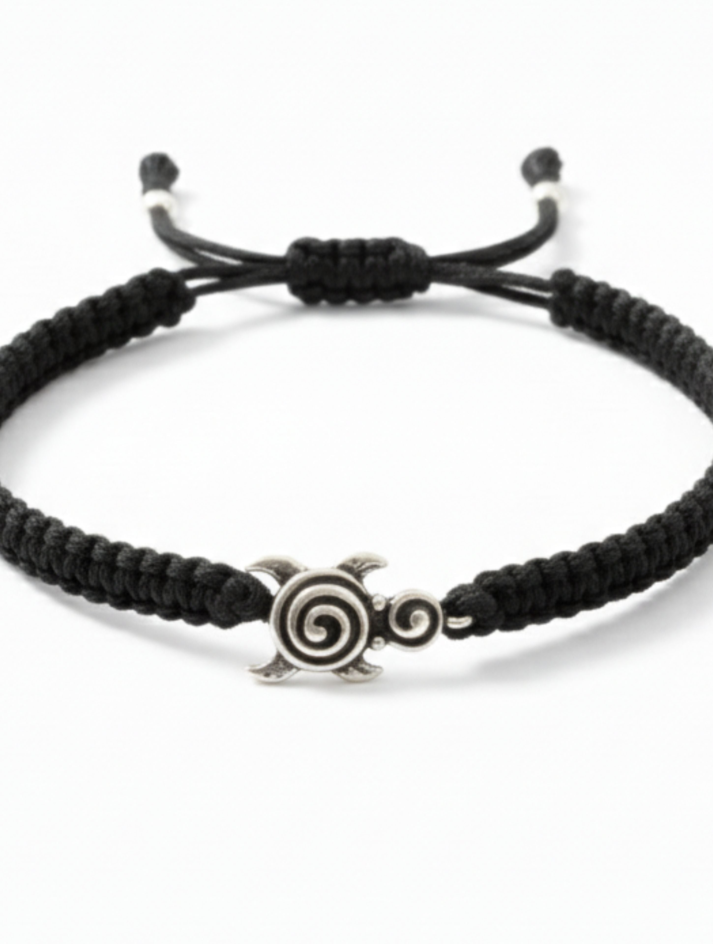 Sterling Silver Sea Turtle Macrame Bracelet