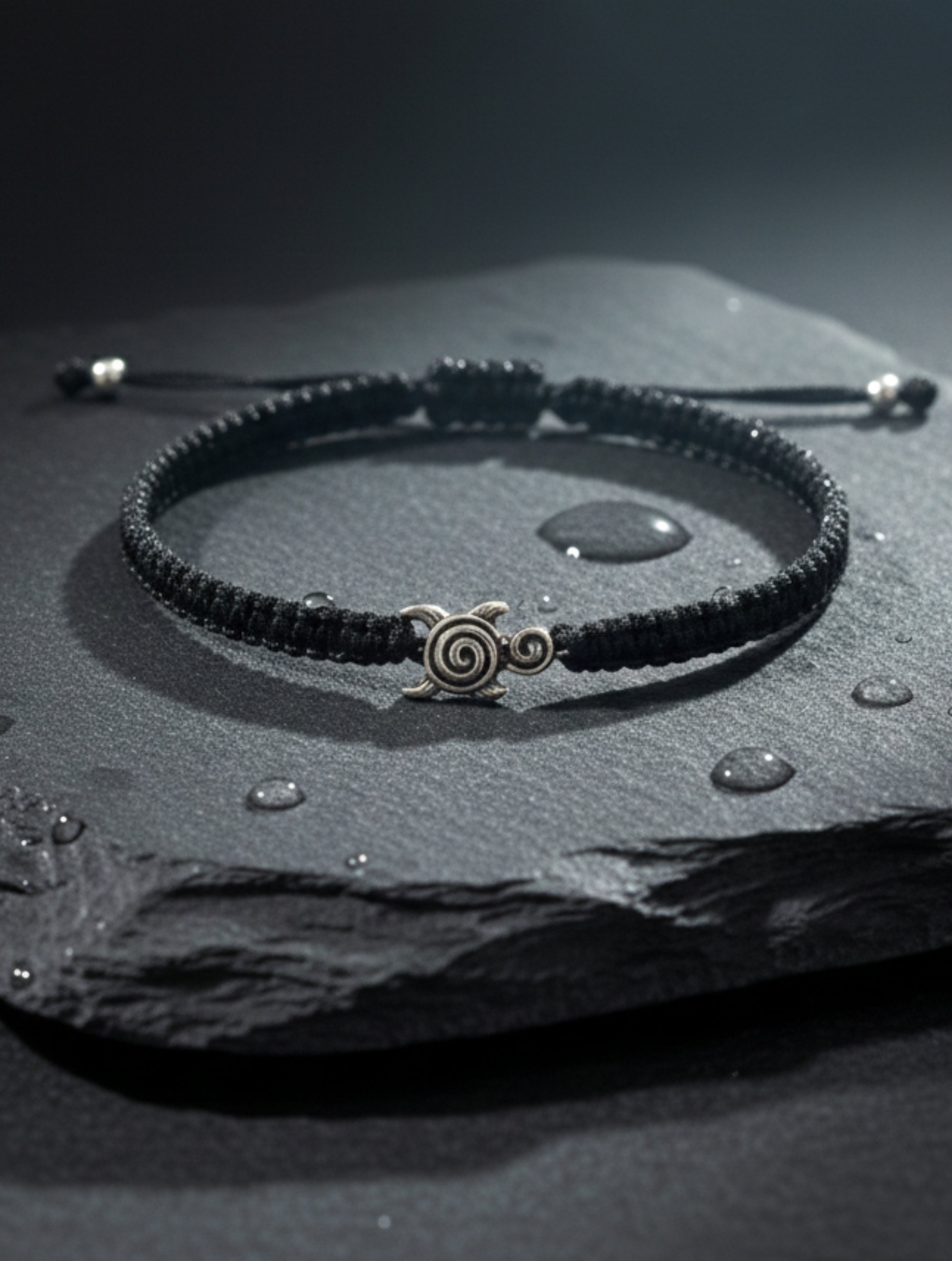 Sterling Silver Sea Turtle Macrame Bracelet