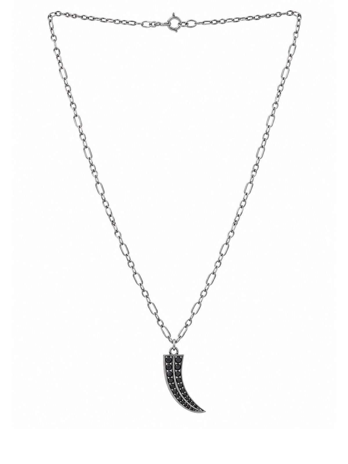Tiger Claw with Black Moissanite 925 Sterling Silver Pendant For Men