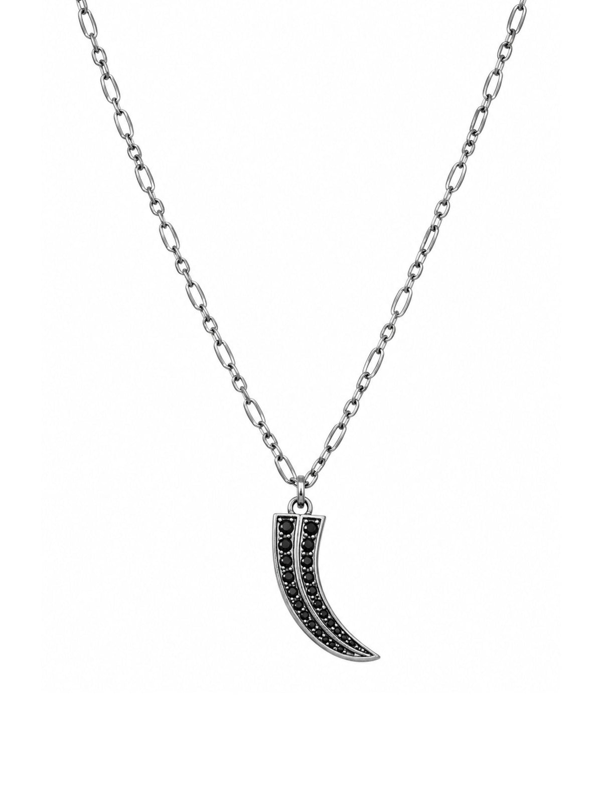 Tiger Claw with Black Moissanite 925 Sterling Silver Pendant For Men
