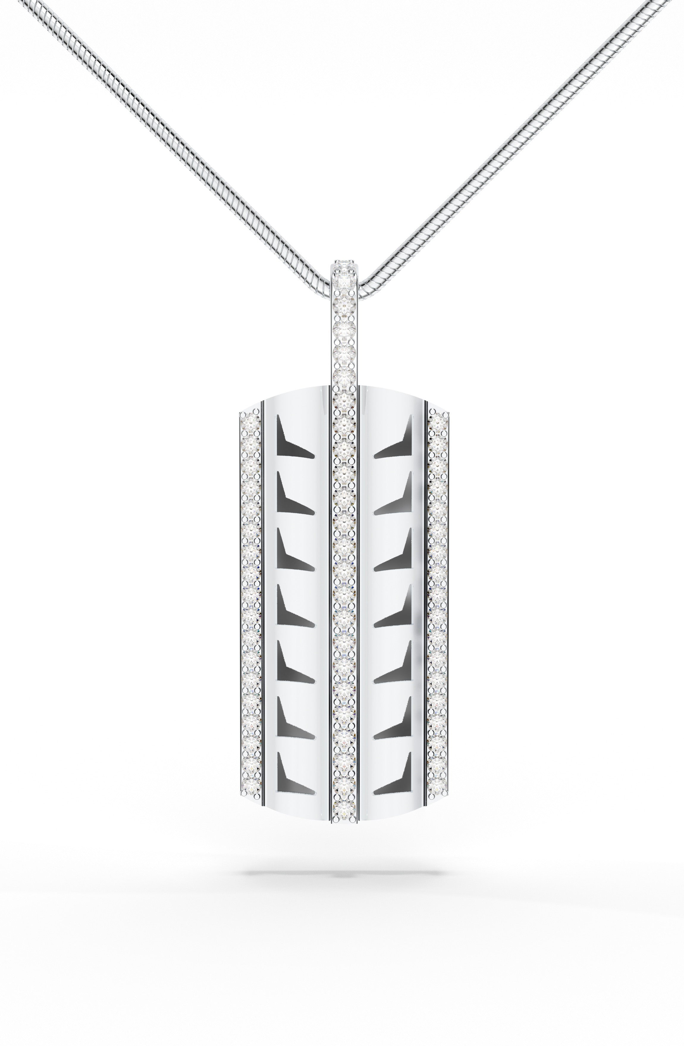 Modern Geometric Silver Pendant For Men
