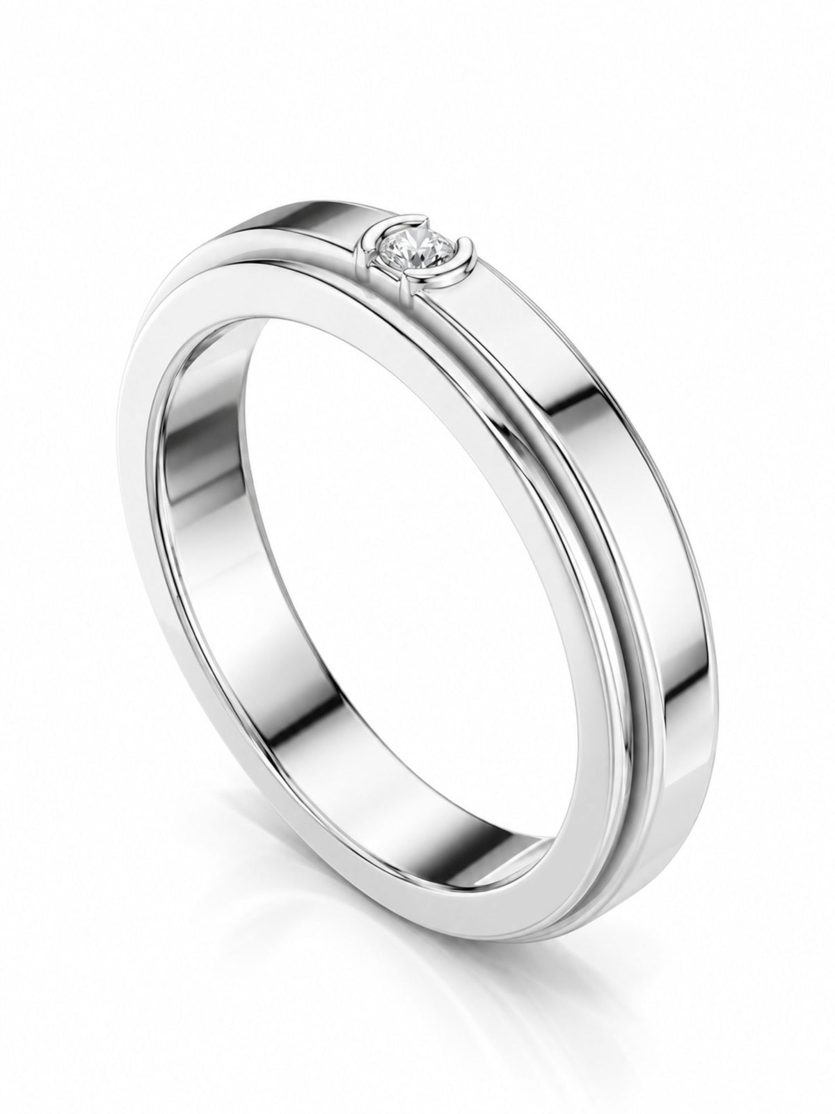 Moissanite Sterling Silver Spinner Ring For Men