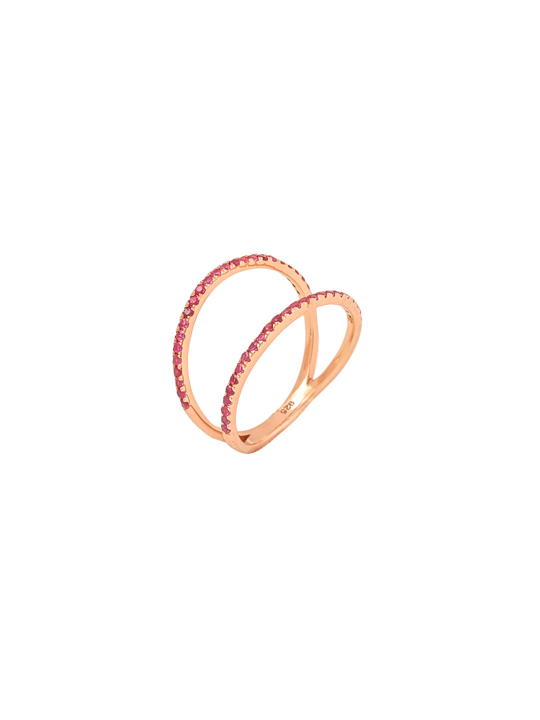 Ruby Numerical Eight Lucky Rose Gold 925 Sterling Silver Ring For Women