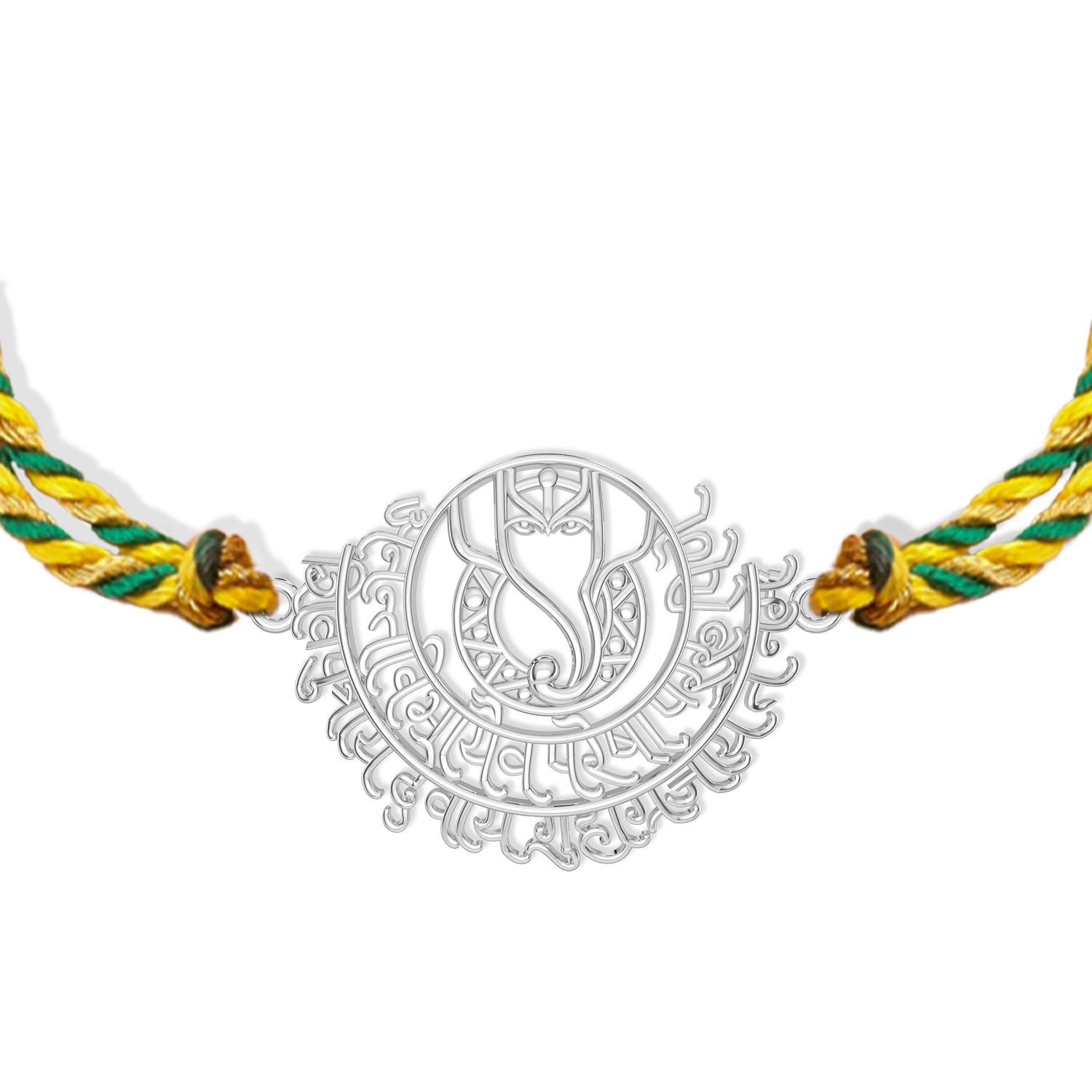 Shree Ganesh Mantra 925 Sterling Silver Rakhi