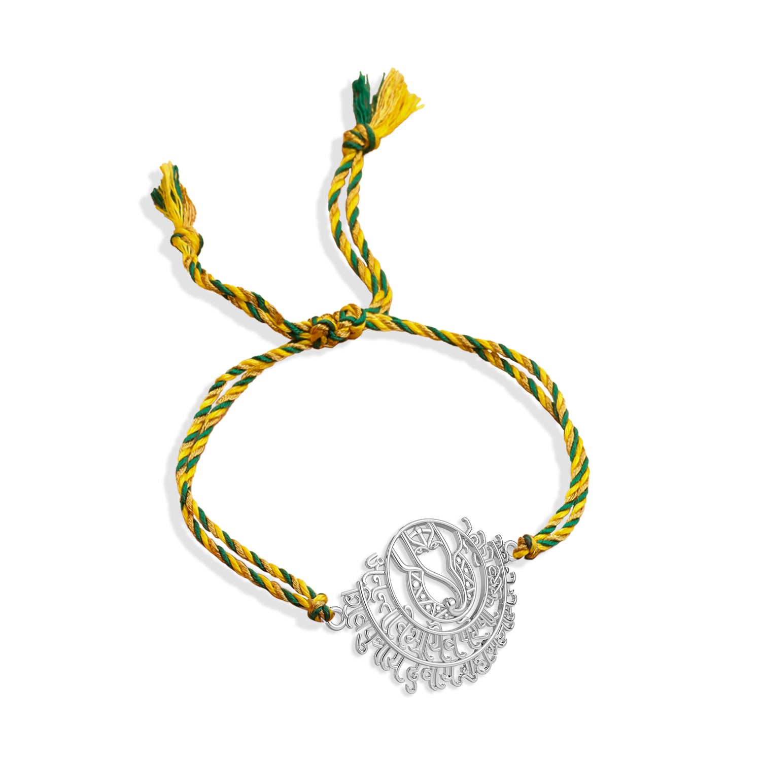 Shree Ganesh Mantra 925 Sterling Silver Rakhi